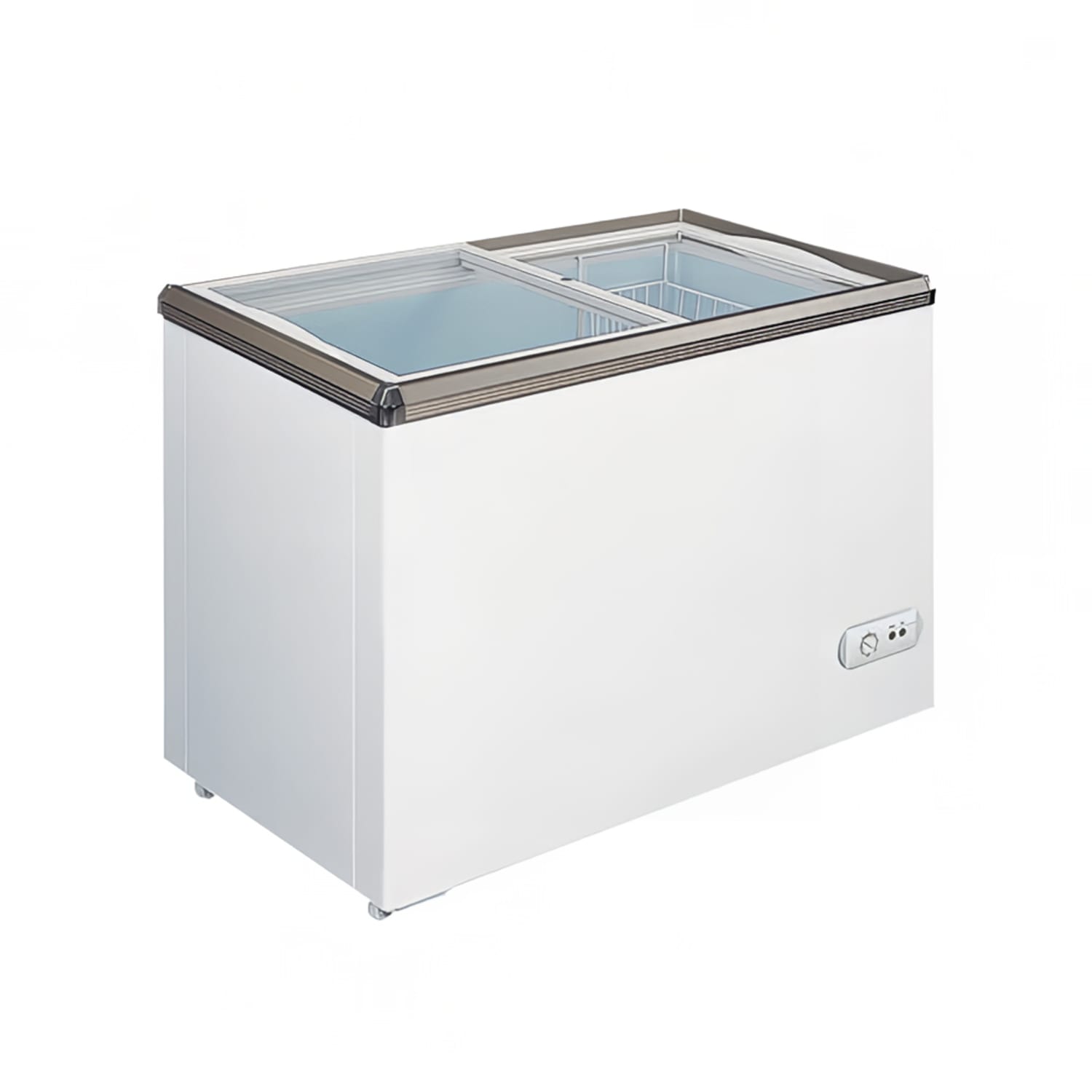 Omcan 45293 45 4/5 Mobile Ice Cream Freezer w/ 1 Basket - White, 110v, 11 cu. ft