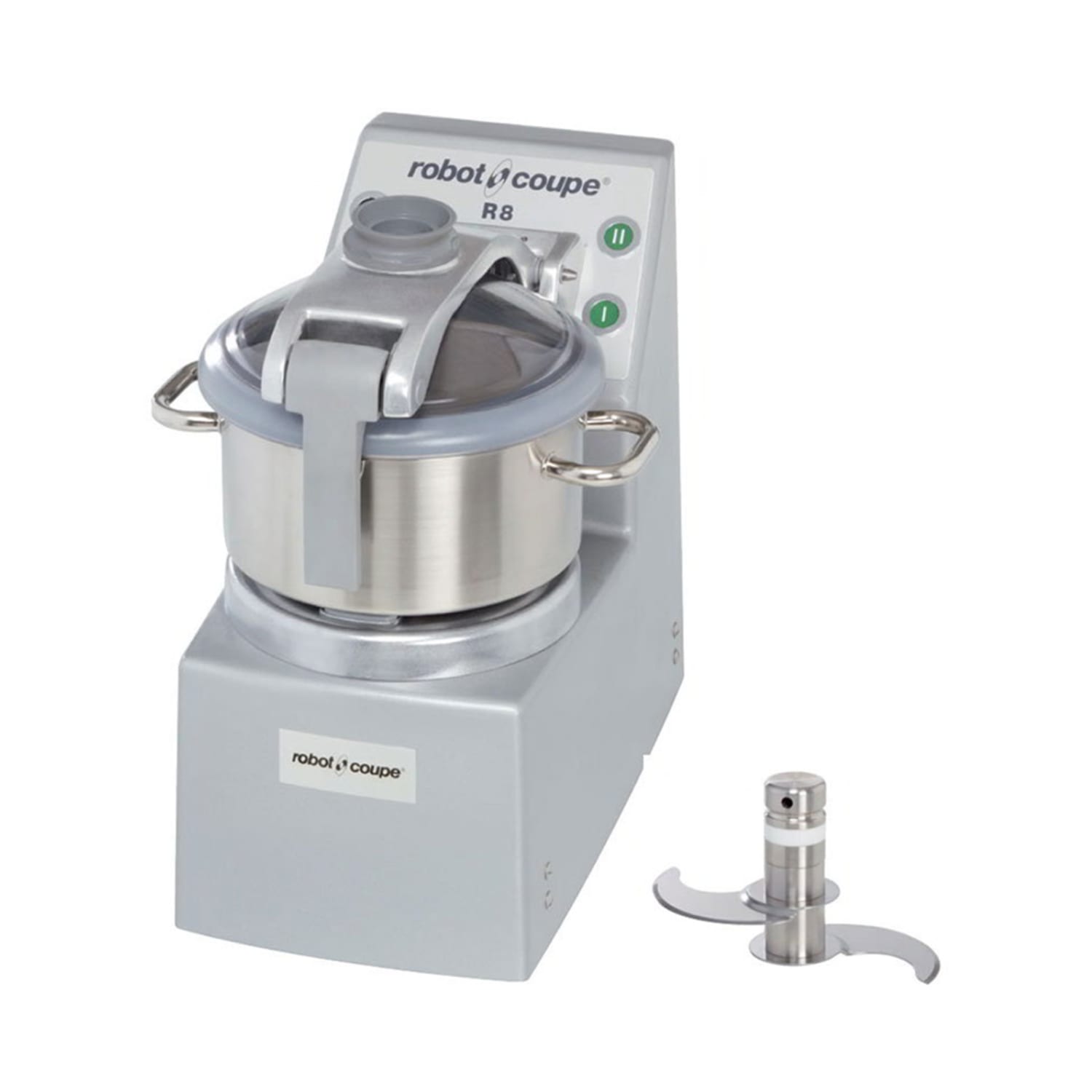 Robot Coupe R8U Vertical Cutter Commercial Mixer w/ 8 qt Bowl & 3 1/2 qt Mini Bowl, 2 Speeds, Stainless Steel