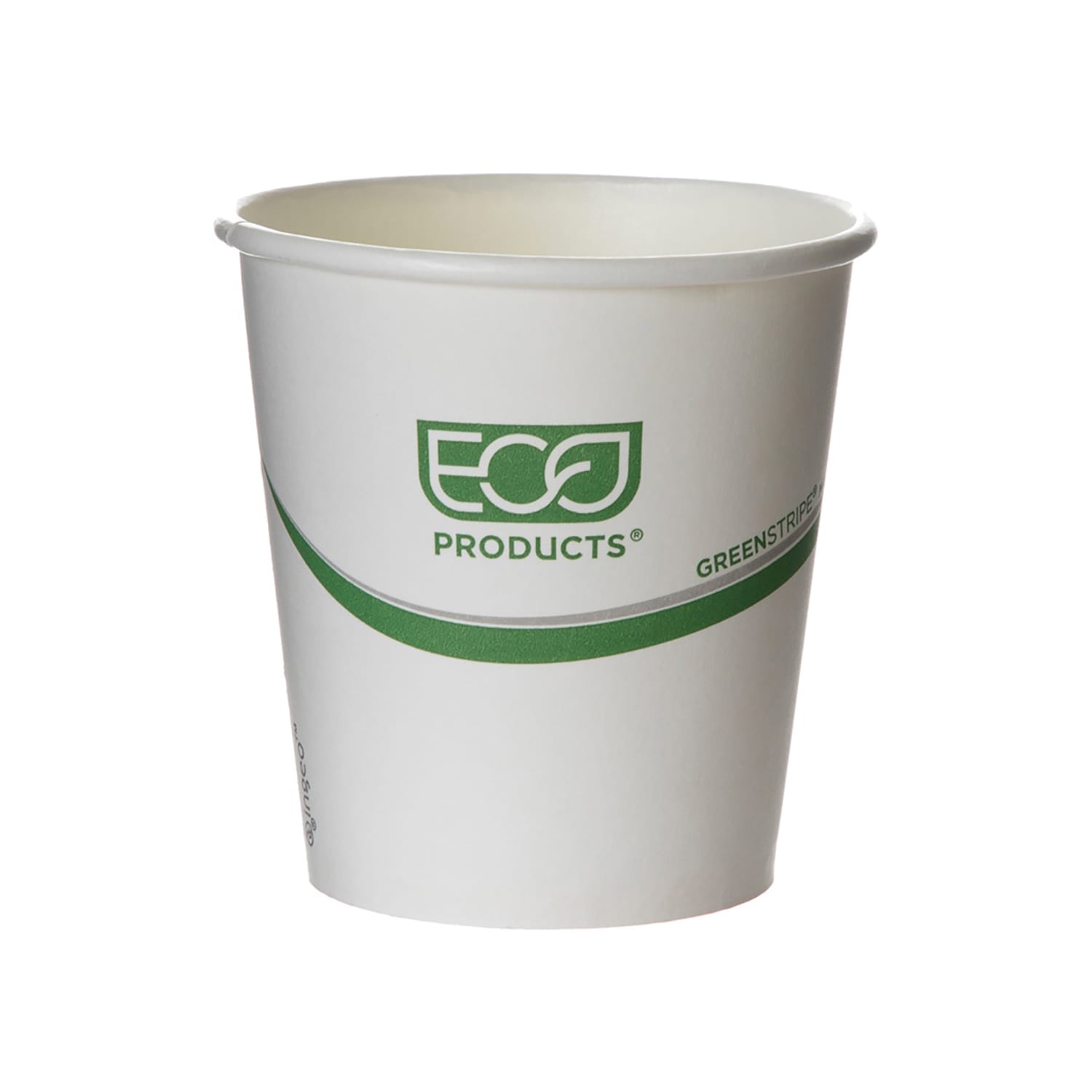 Eco Products EP-BHC10-GS GreenStripe 10 oz Disposable Hot Cup - PLA, Printed, White, Biodegradable, Case of 1000