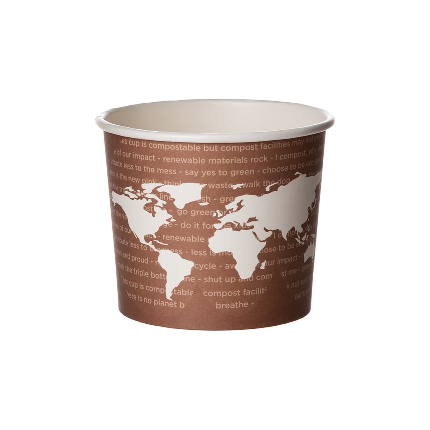 Eco Products EP-BSC10-WA 10 oz World Art Food Container - Paper, Brown, Renewable & Compostable, Case of 1000