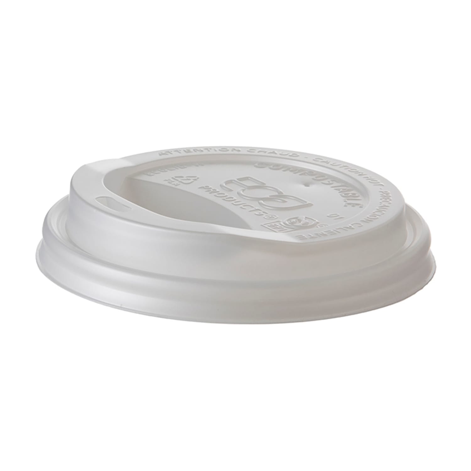 Eco Products EP-ECOLID-W GreenStripe EcoLid Dome Lid for 10 to 20 oz Hot Cups - PLA, White, Case of 800