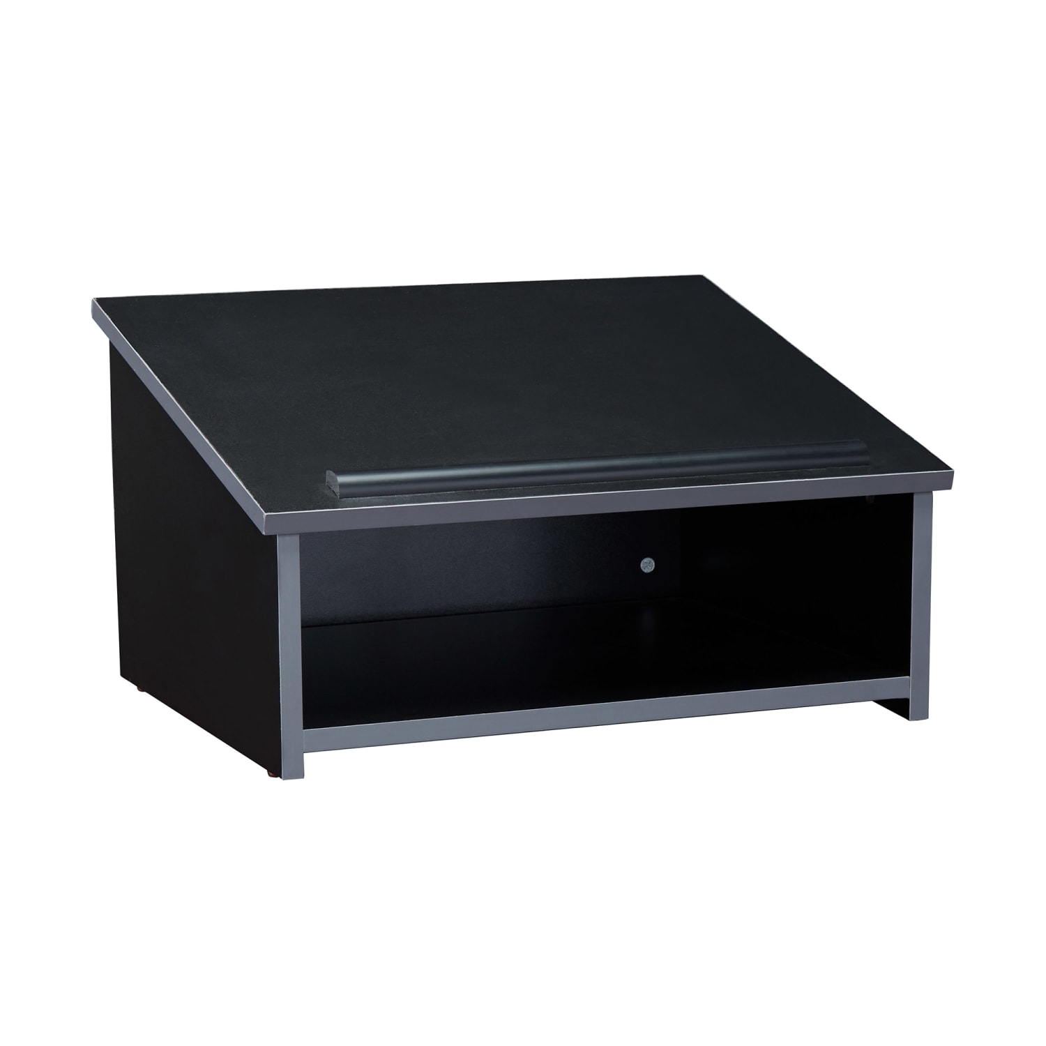 National Public Seating 22-BK Tabletop Lectern w/ 1 Shelf - 23 3/4 x 19 7/8 x 13 3/4, Laminate, Black
