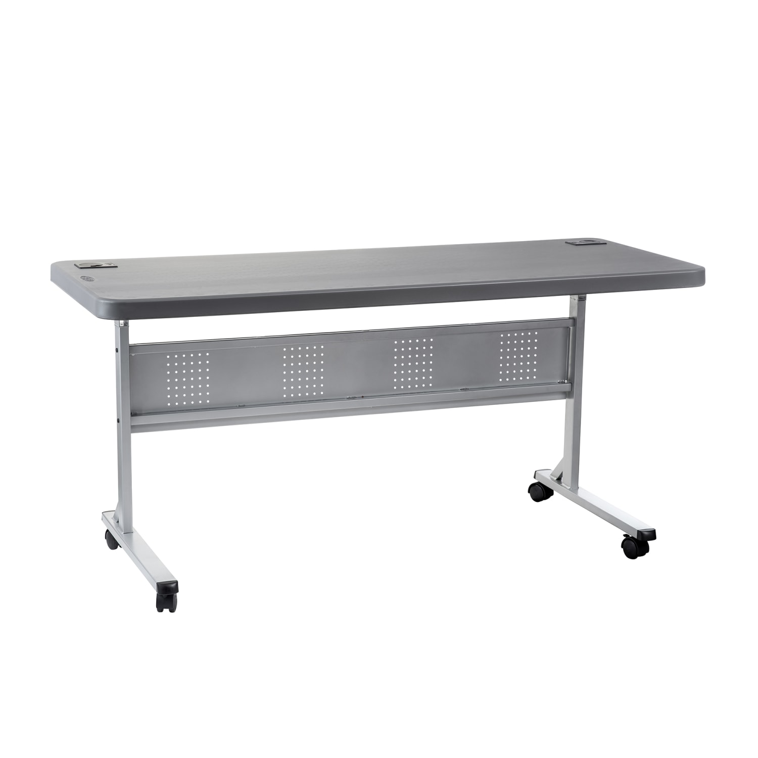 National Public Seating BPFT-2472-20 Desk Height Training Table w/ 1 3/4 Top, 24W x 72L, Charcoal Slate, White