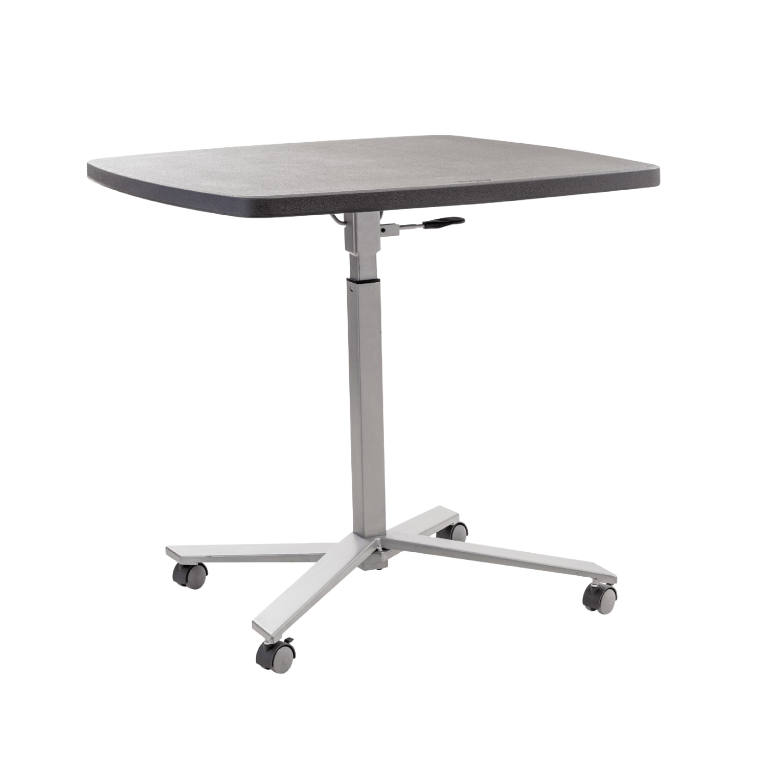 National Public Seating CTT3042 36 Square Bar Height Table - Charcoal Slate HDPE Top, Steel Base, Green
