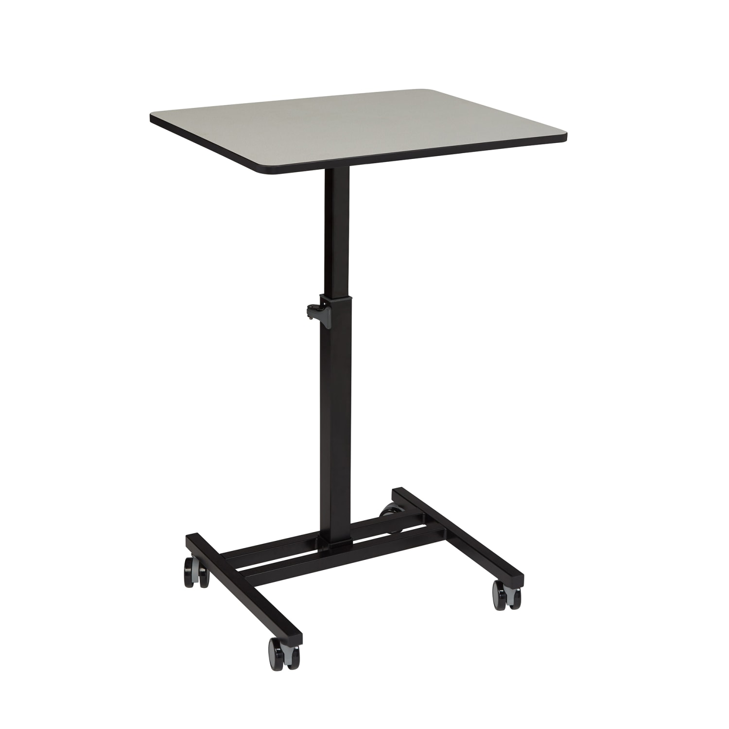 National Public Seating EDTC Mobile Student Desk w/ Adjustable Height - Black Steel Frame, Gray