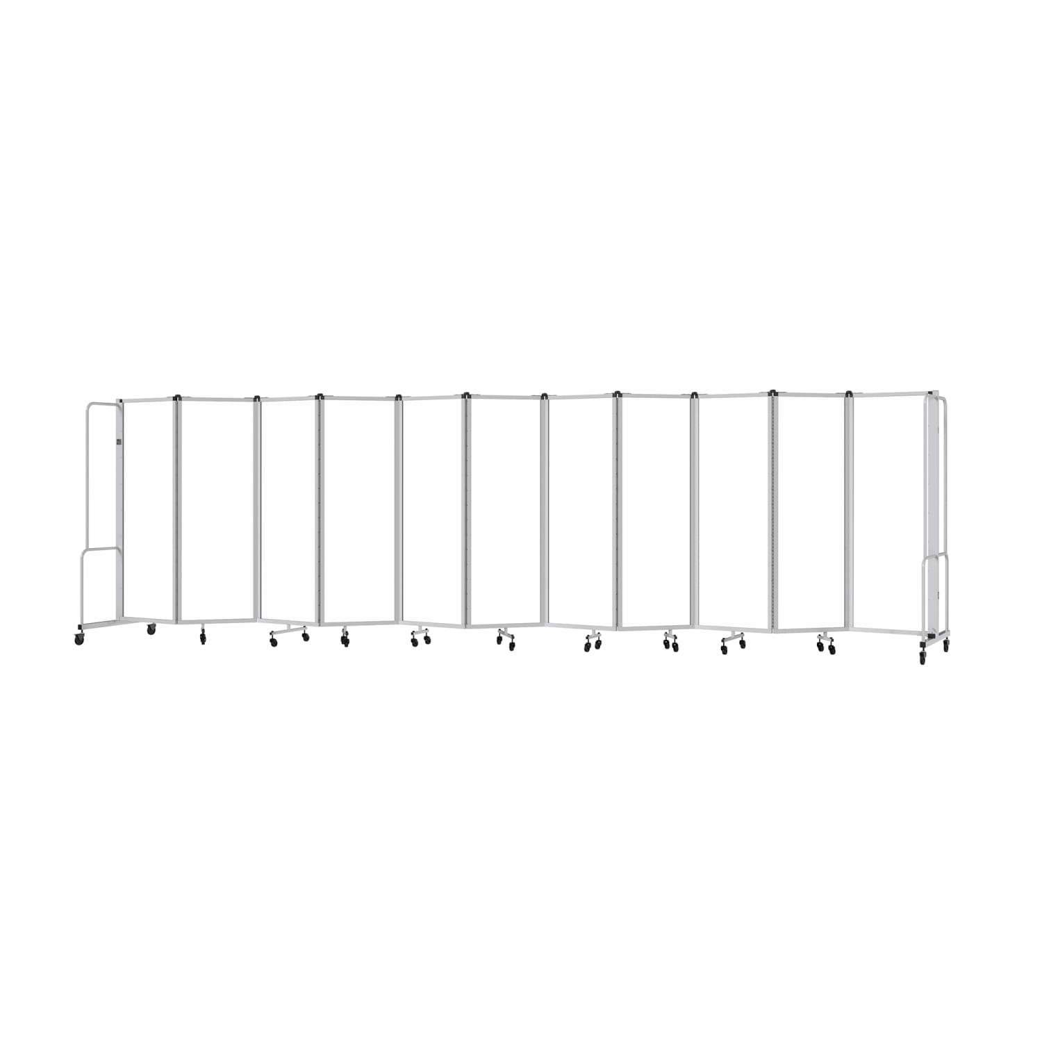 National Public Seating RDG6-11WB 256L Portable Room Divider w/ 11 Whiteboard Panels & Gray Frame - 6'H