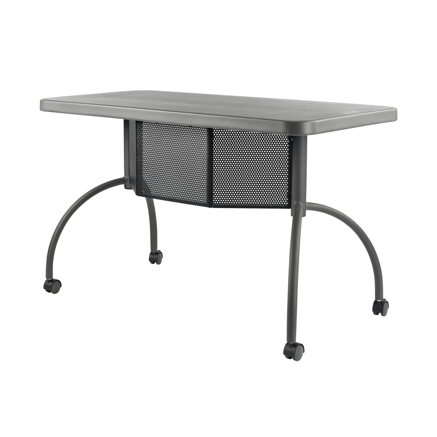 National Public Seating TWPD Teacher's Desk - 48W x 24D x 30H, Steel, Charcoal Slate, Gray