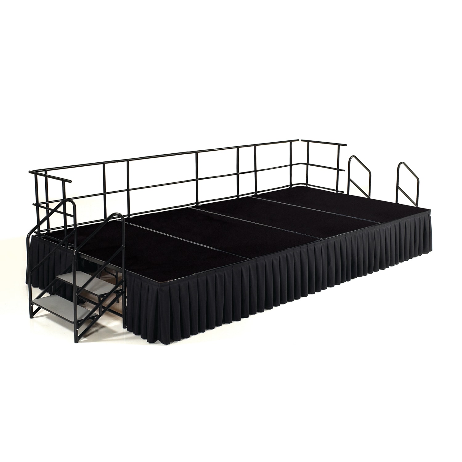 National Public Seating SG362404C-10-SB10 Stage w/ Carpeted Deck & Black Steel Frame - 8 ft x 12 ft x 24H
