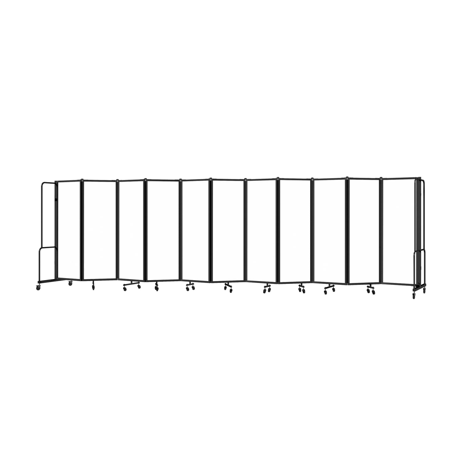 National Public Seating RDB6-11WB 256L Portable Room Divider w/ 11 Whiteboard Panels & Black Frame - 6'H