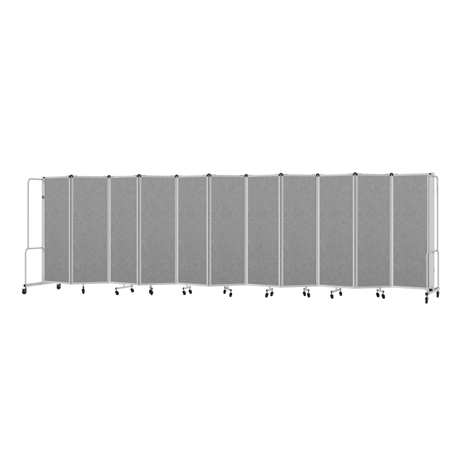 National Public Seating RDG6-11PT02 256L Portable Room Divider w/ 11 Gray PET Panels & Gray Frame - 6'H