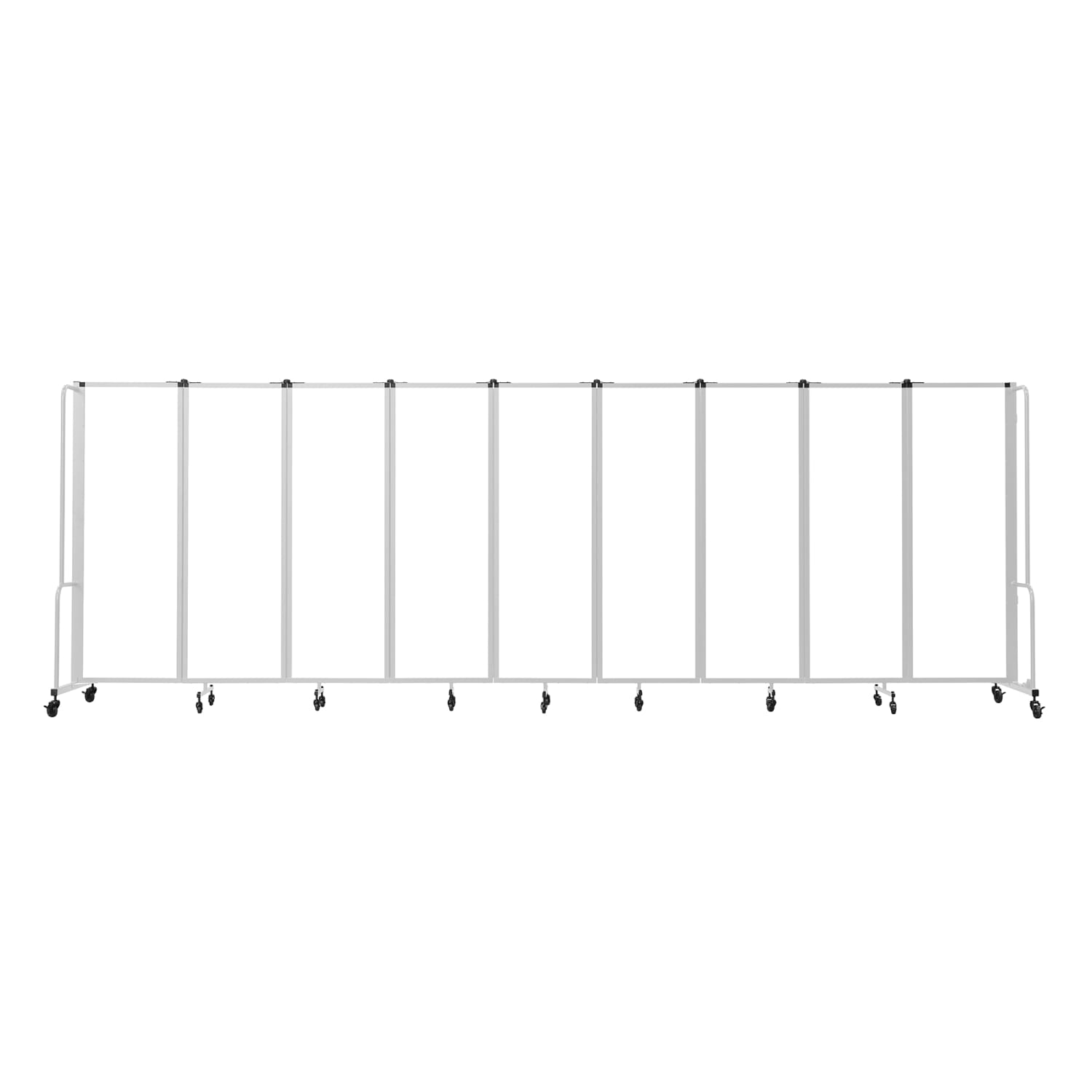 National Public Seating RDG6-9WB 210L Portable Room Divider w/ 9 Whiteboard Panels & Gray Frame - 6'H