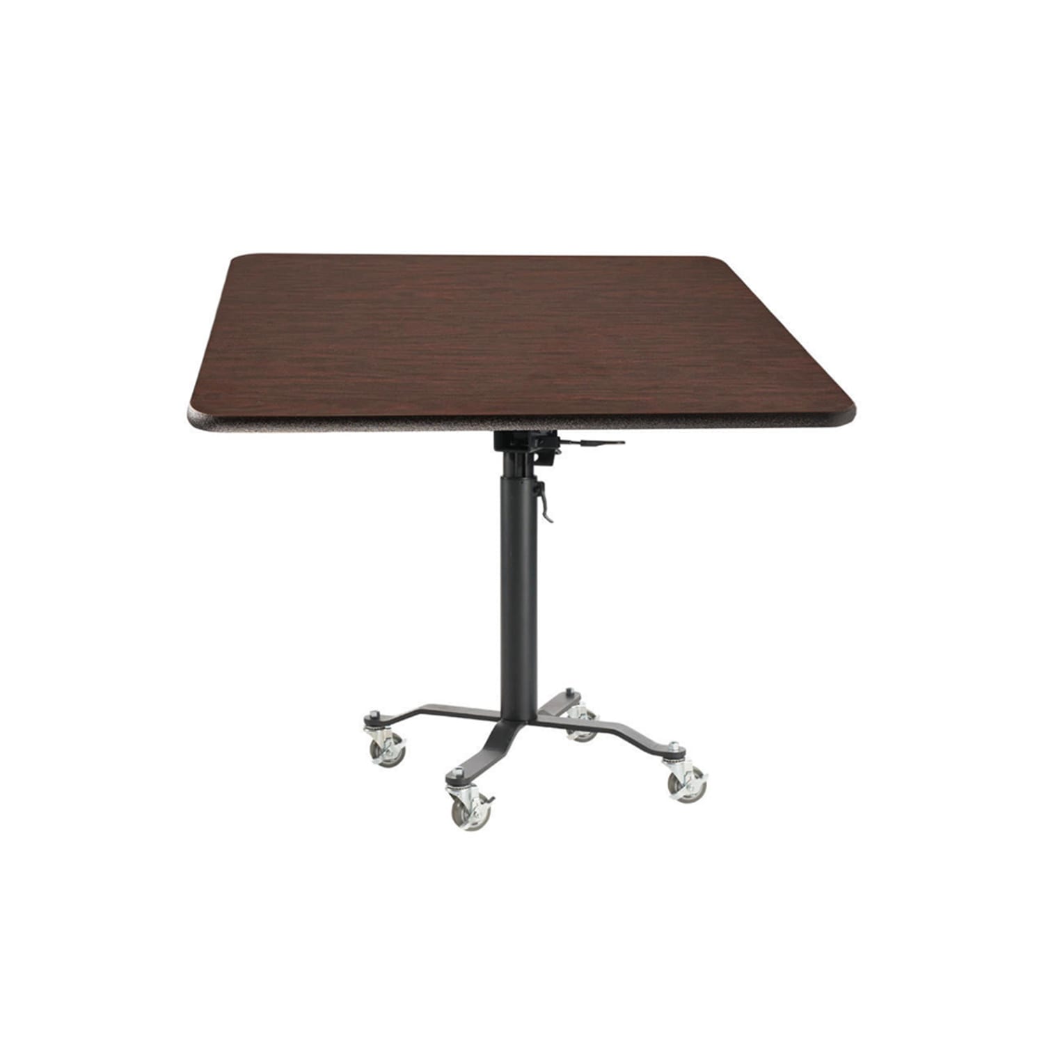National Public Seating PCT336PBTMMY 36 Square Bar Height Table - Mahogany Laminate Top, Steel Base, Green