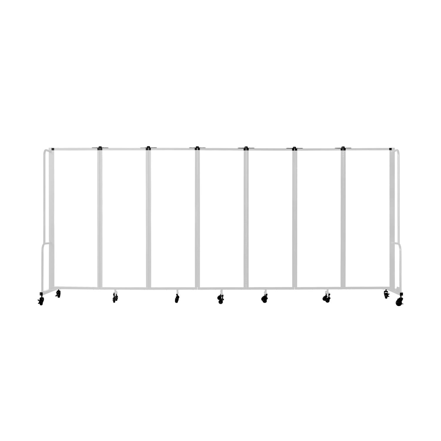 National Public Seating RDG6-7WB 164L Portable Room Divider w/ 7 Whiteboard Panels & Gray Frame - 6'H