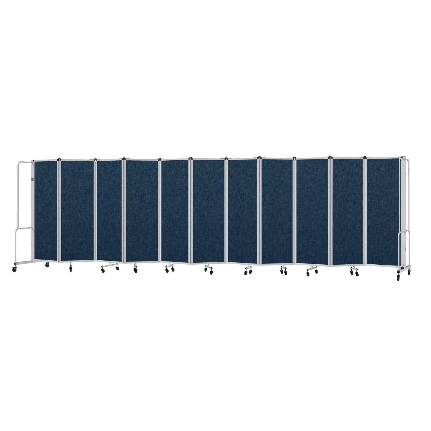 National Public Seating RDG6-11PT04 256L Portable Room Divider w/ 11 Blue PET Panels & Gray Frame - 6'H