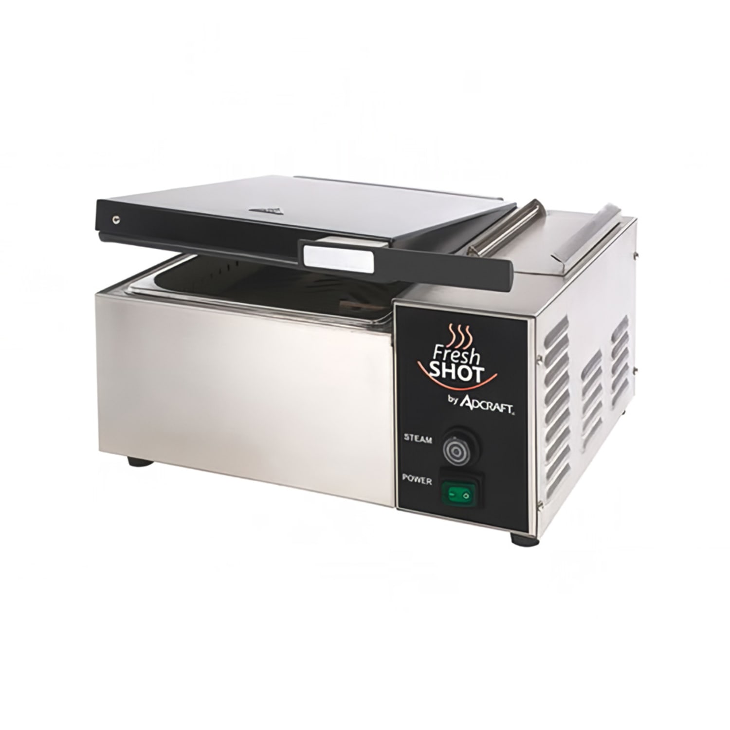Adcraft CTS-1800W Fresh Shot 1 Pan Portion Commercial Steamer - Countertop, 120v/1ph, 1 Pan Capacity, Stainless Steel