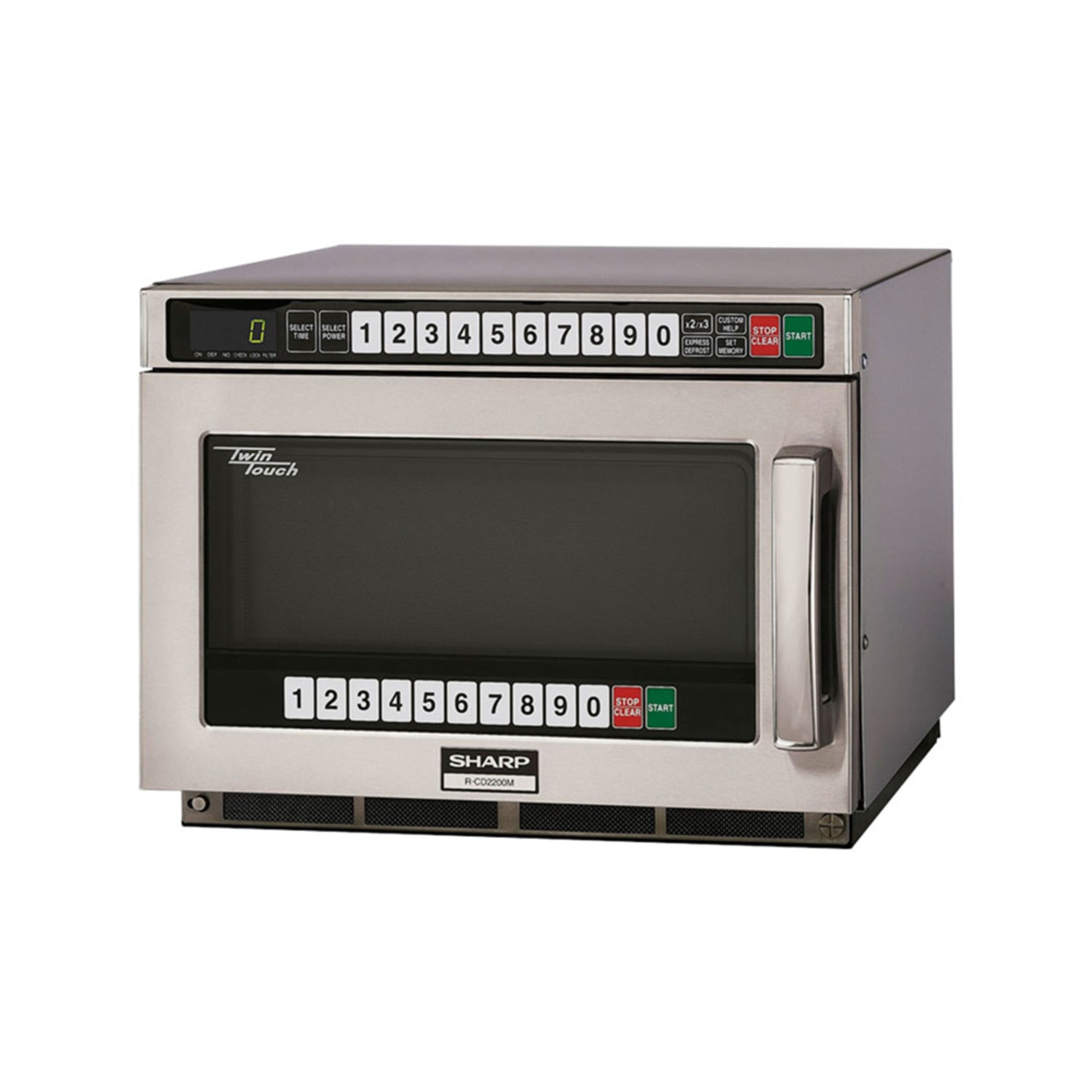Sharp R-CD2200M 2200w TwinTouch Commercial Microwave w/ Touch Pad - 208-230v, Dual Touchpad Controls, Stainless Steel