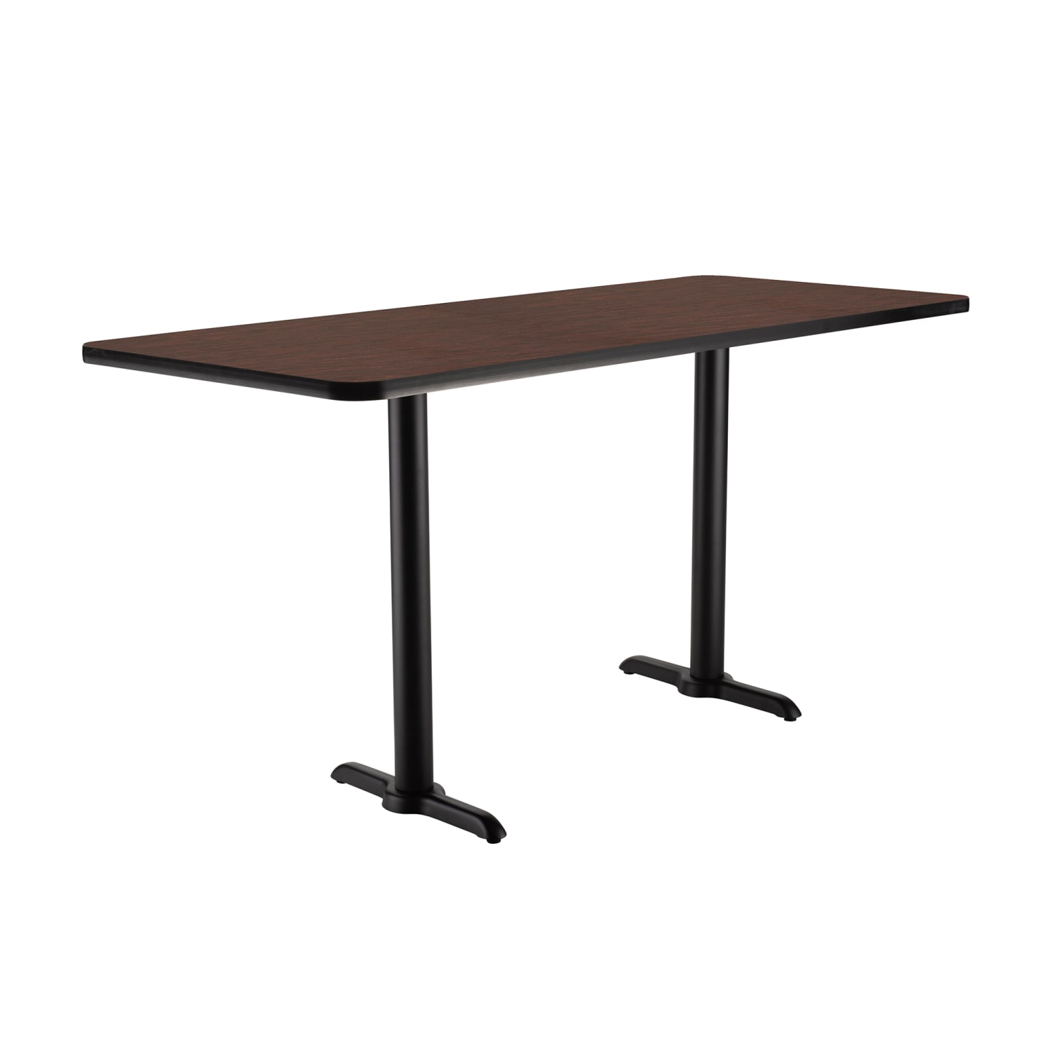 National Public Seating CT23048TCMY Rectangular Counter Height Table - 48 x 30, Mahogany Laminate Top, Black Metal Base