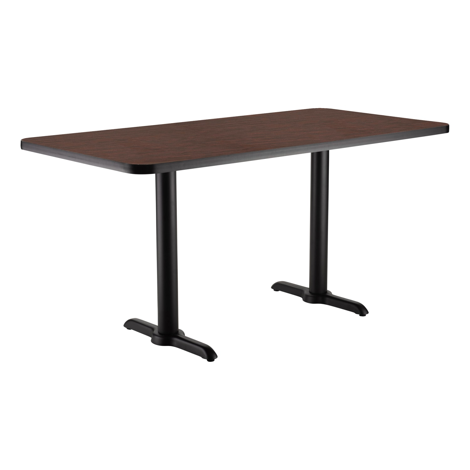 National Public Seating CT23048TDMY Rectangular Dining Height Table - 48 x 30, Mahogany Laminate Top, Black Metal Base