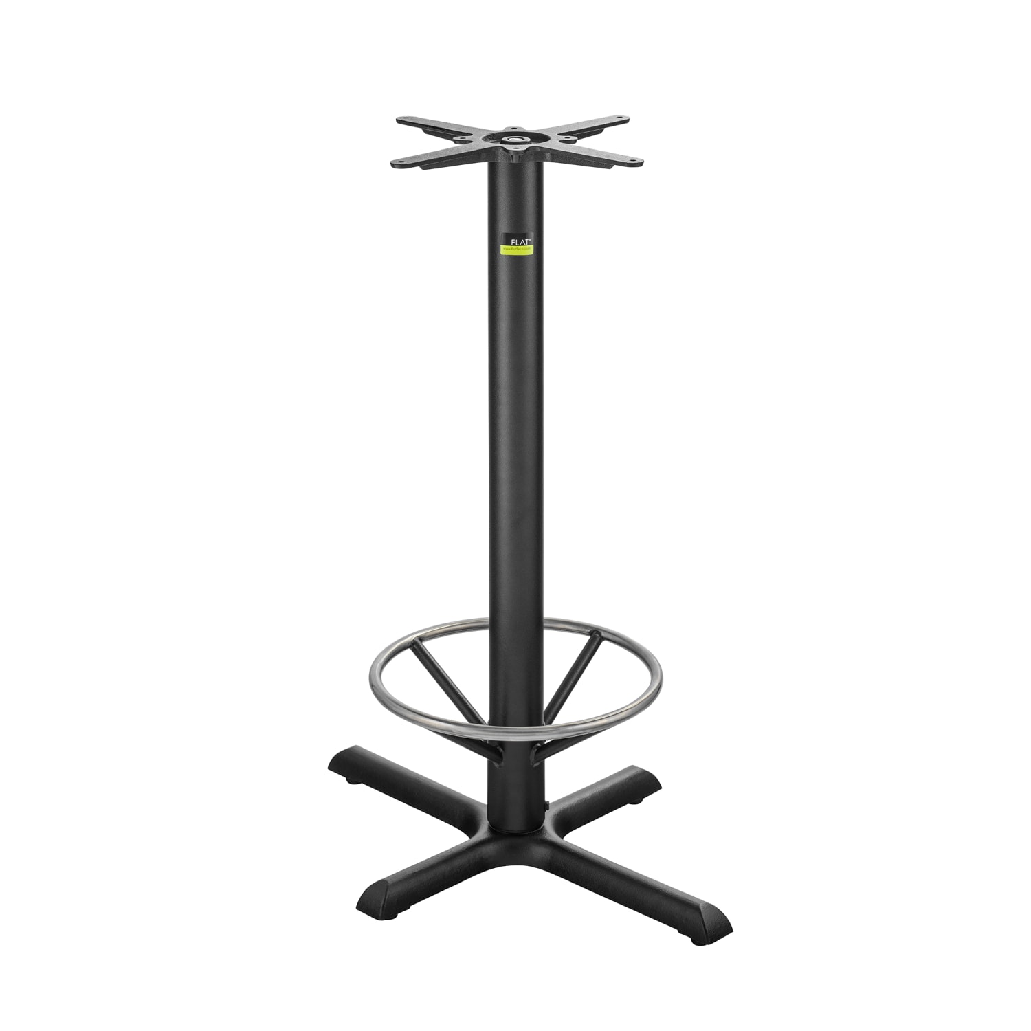 Flat Tech CT2056 40 3/4 Bar Height Table Base w/ Foot Ring for 24 x 36 Table Tops, Cast Iron, Black