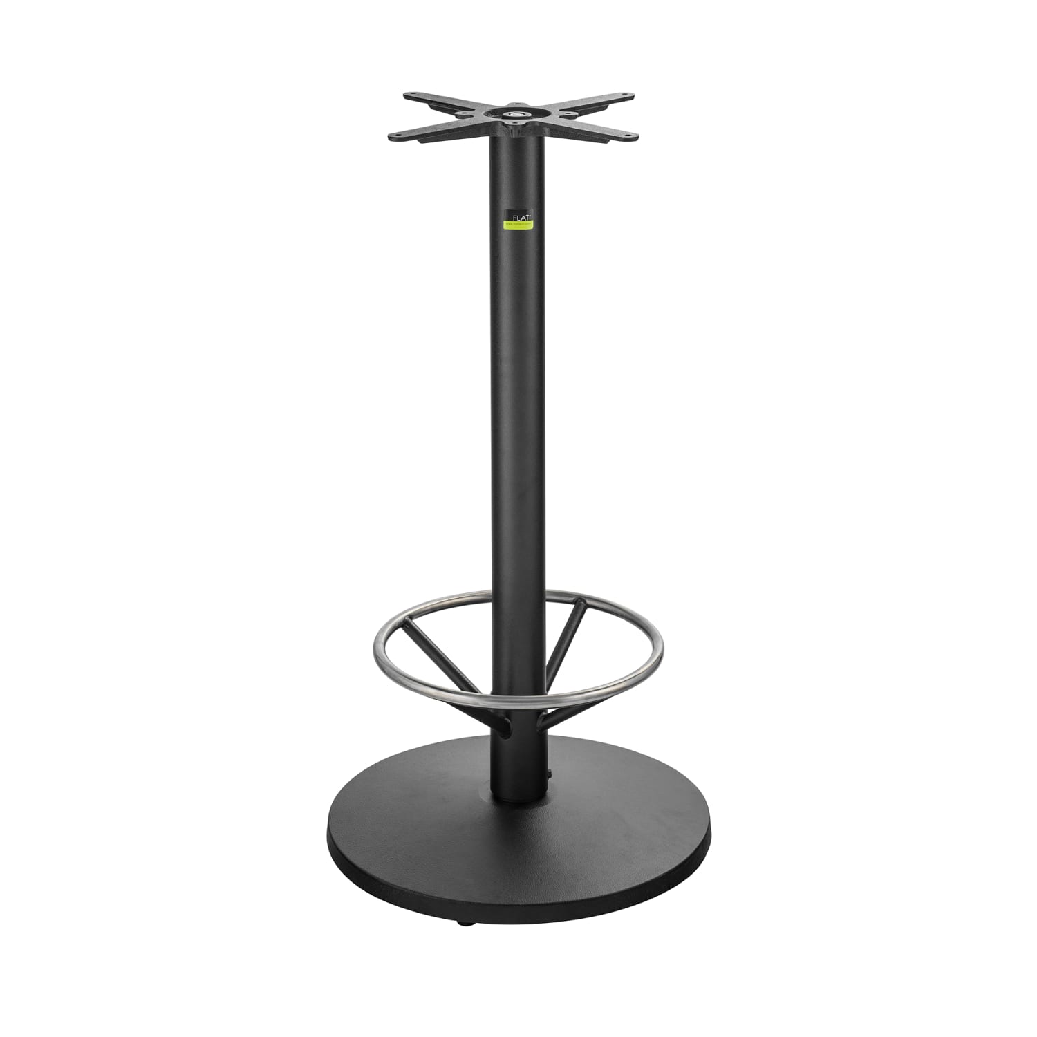 Flat Tech CT3018 40 3/4 Bar Height Table Base w/ Foot Ring for 26 Square & 30 Round Table Tops, Cast Iron, Black