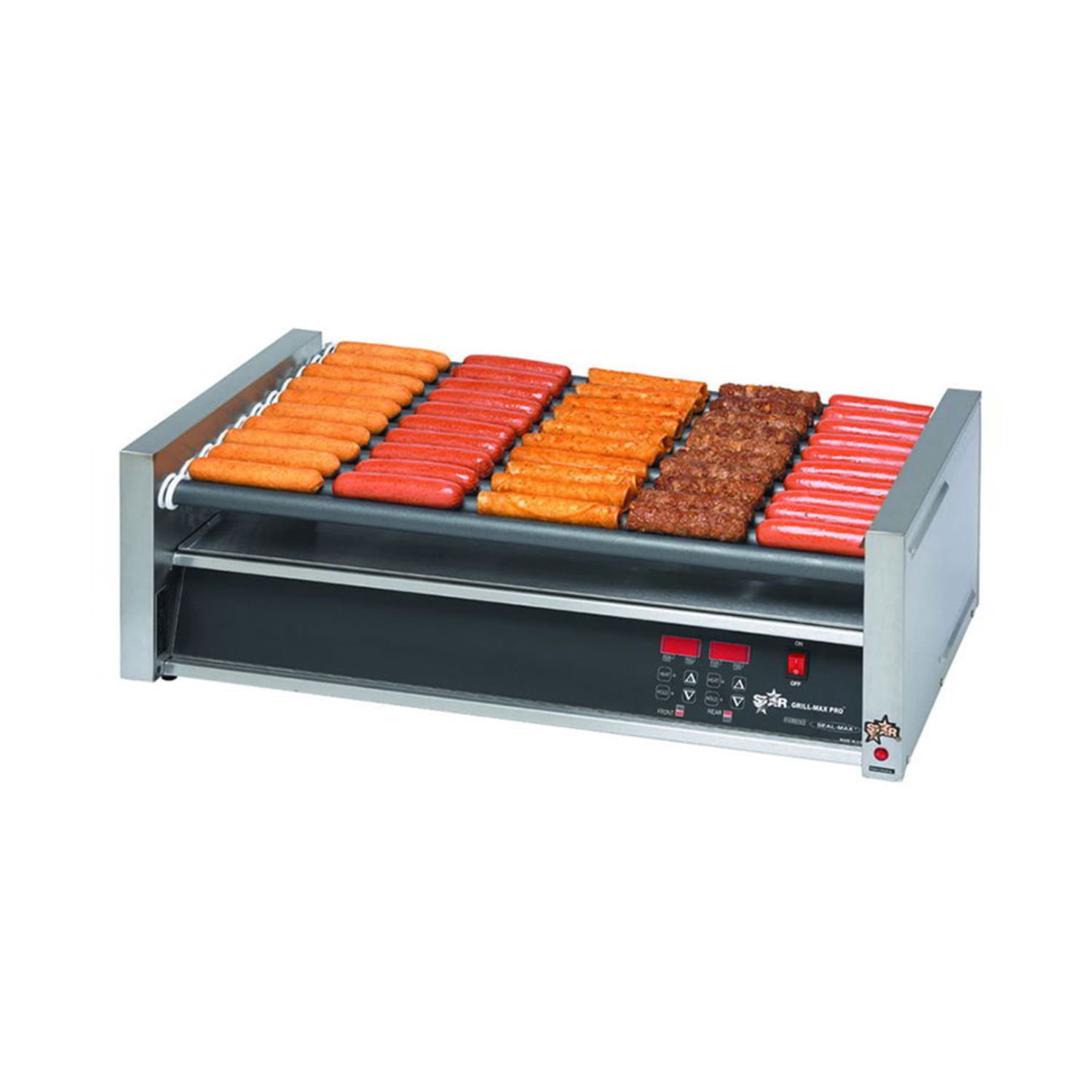 Star 50SCF 50 Grill-Max Hot Dog Roller Grill w/ Manual Controls - Flat Top, 120v, Stainless Steel