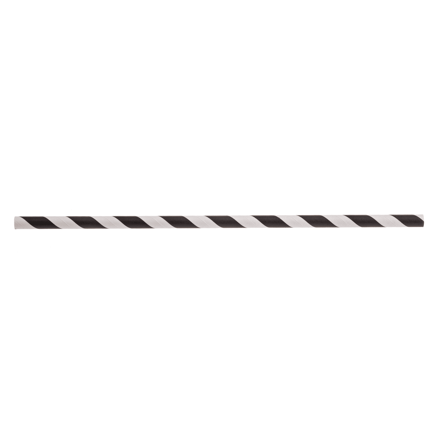 Tablecraft 100110 5 3/4 Unwrapped Cocktail Straws - Paper, Black Striped, Black/White Stripes, 6 mm, Case of 3000