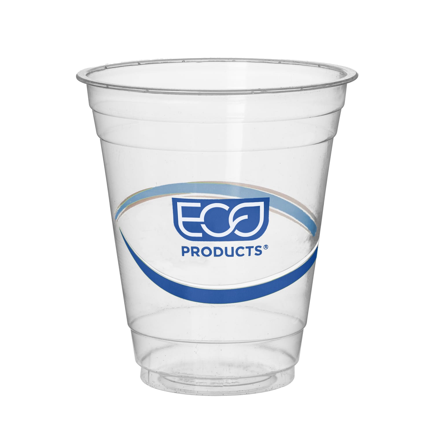 Eco-Products BlueStripe 12 oz. Plastic 25 Percent Recycled Content Cold Cups - Clear/Blue (20/Carton)