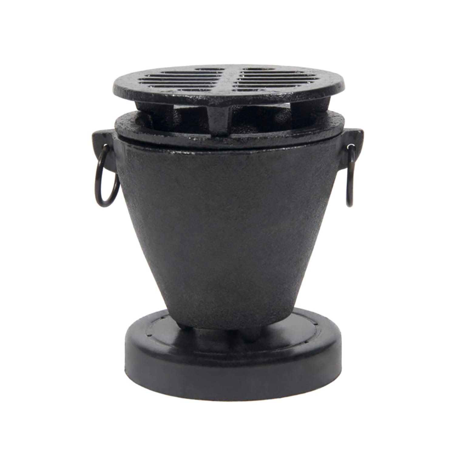 Town 51355 3 3/4 x 4 3/4Hibachi Stove Set, Cast Aluminum Body, Cast Iron Grill, Black