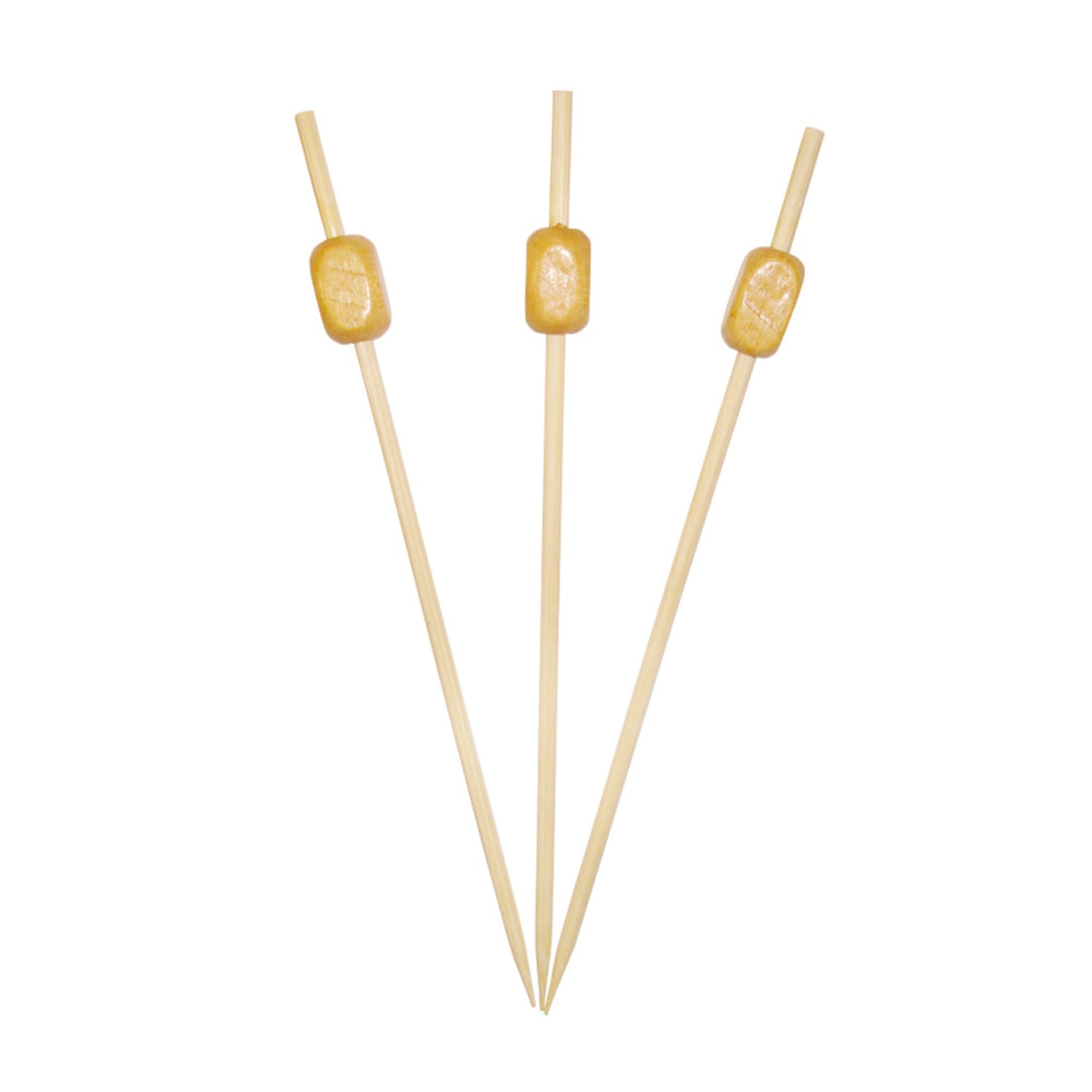 Town 51606B 5 Wood Rectangle Ball Pick, Beige, Pack of 25