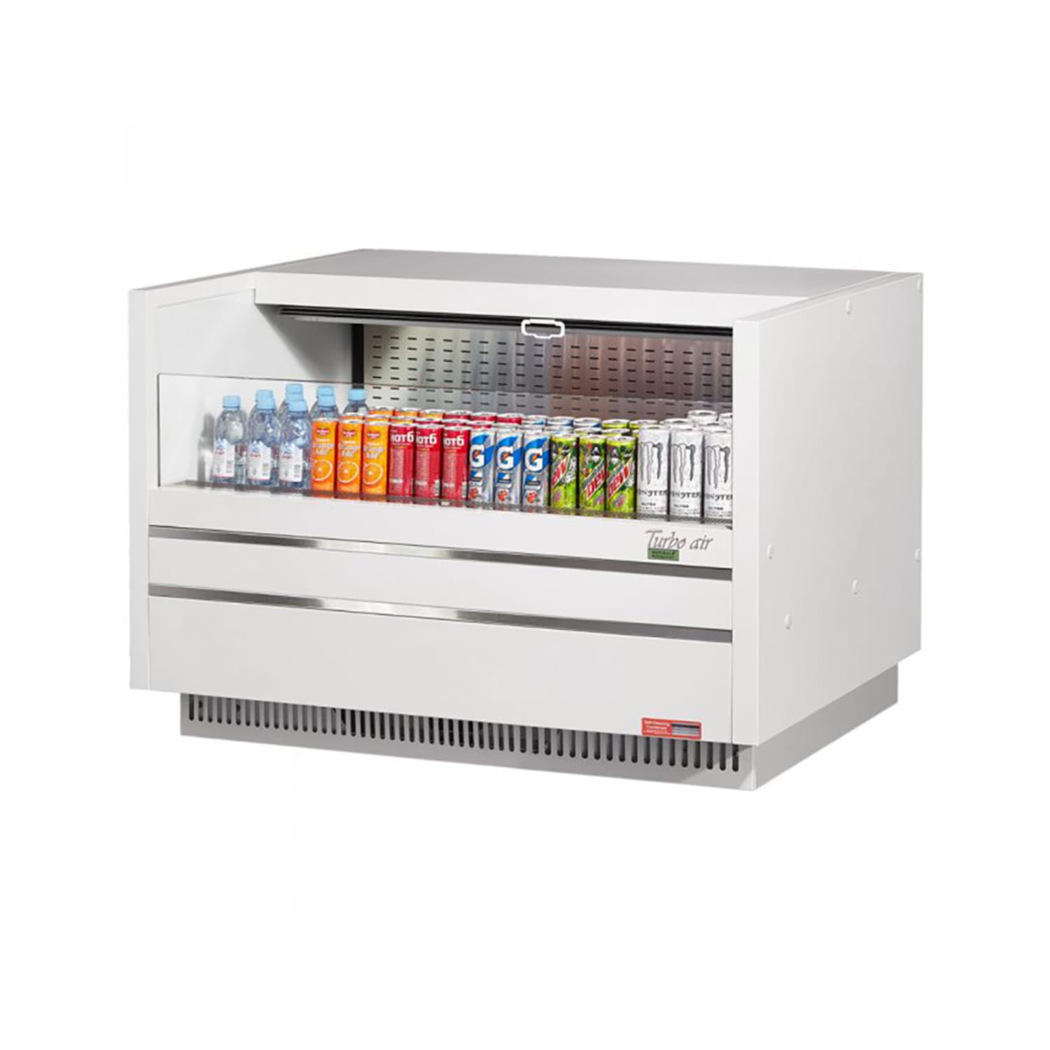 Turbo Air TOM-48UC-W-N 48 1/4 Drop In Open Air Cooler w/ 1 Level, 115v, Low Profile, 6.8 cu. ft. Capacity, White
