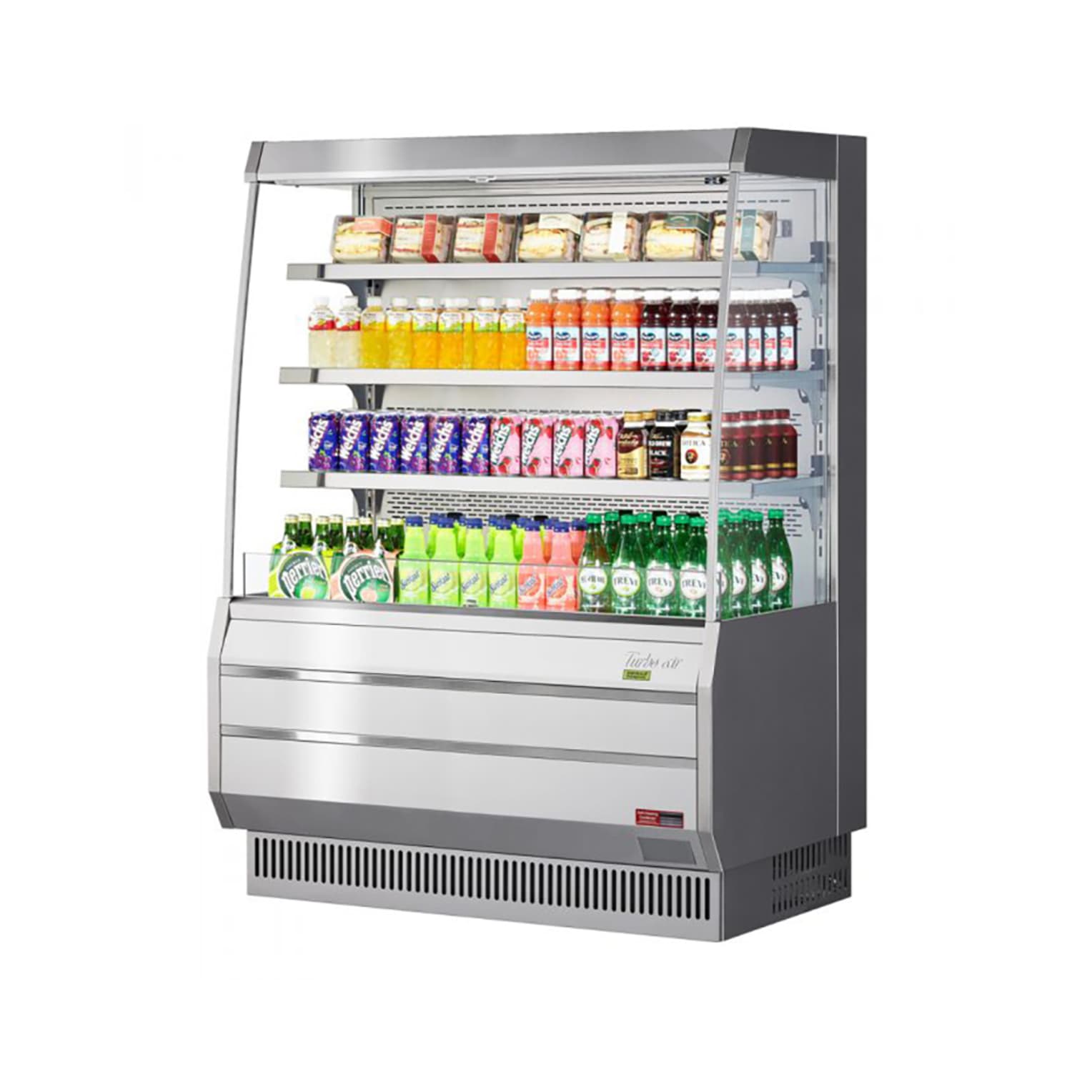Turbo Air TOM-50MS-N 50 7/8 Vertical Open Air Cooler w/ 4 Levels, 115v, Stainless Steel