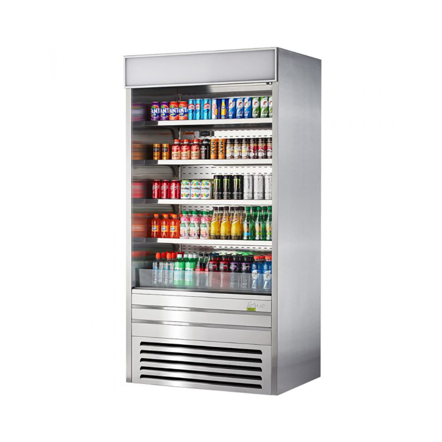 Turbo Air TOM-36ES-N 36 Vertical Open Air Cooler w/ 5 Levels, 115v, Stainless Steel