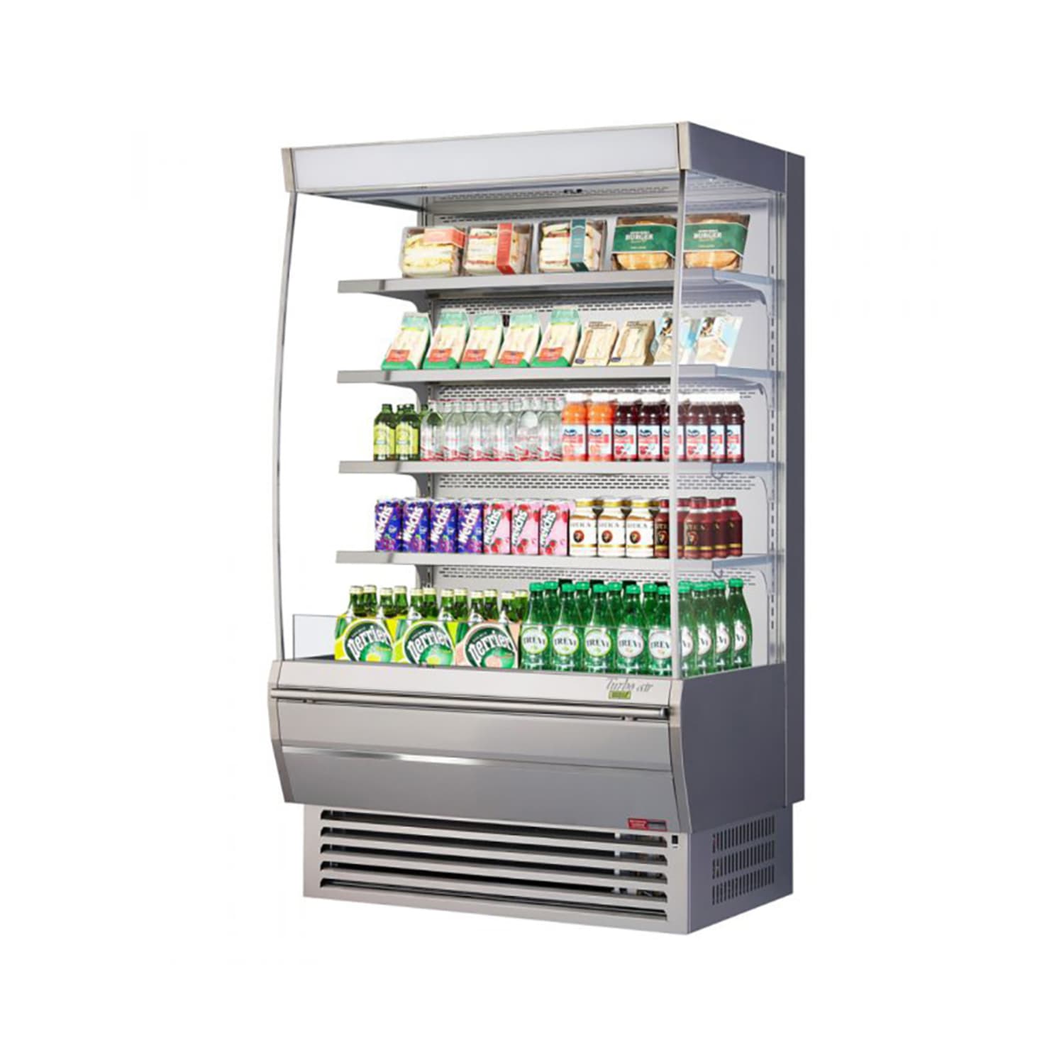 Turbo Air TOM-48DXS-N 47 5/8 Vertical Open Air Cooler w/ 5 Levels, 115v, Stainless Steel