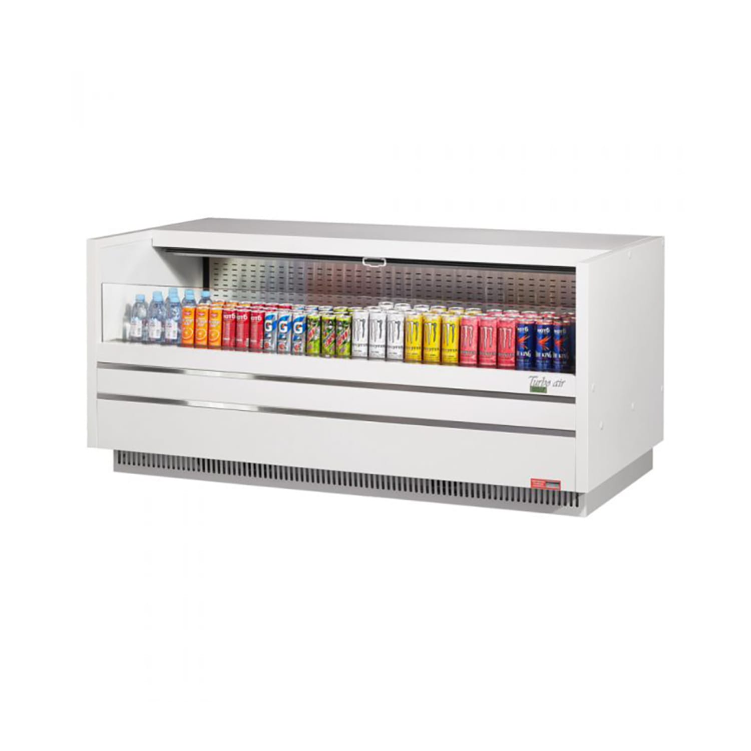 Turbo Air TOM-72UC-W-N 72 1/4 Drop In Open Air Cooler w/ 1 Level, 115v, Low Profile, 10.4 cu. ft. Capacity, White