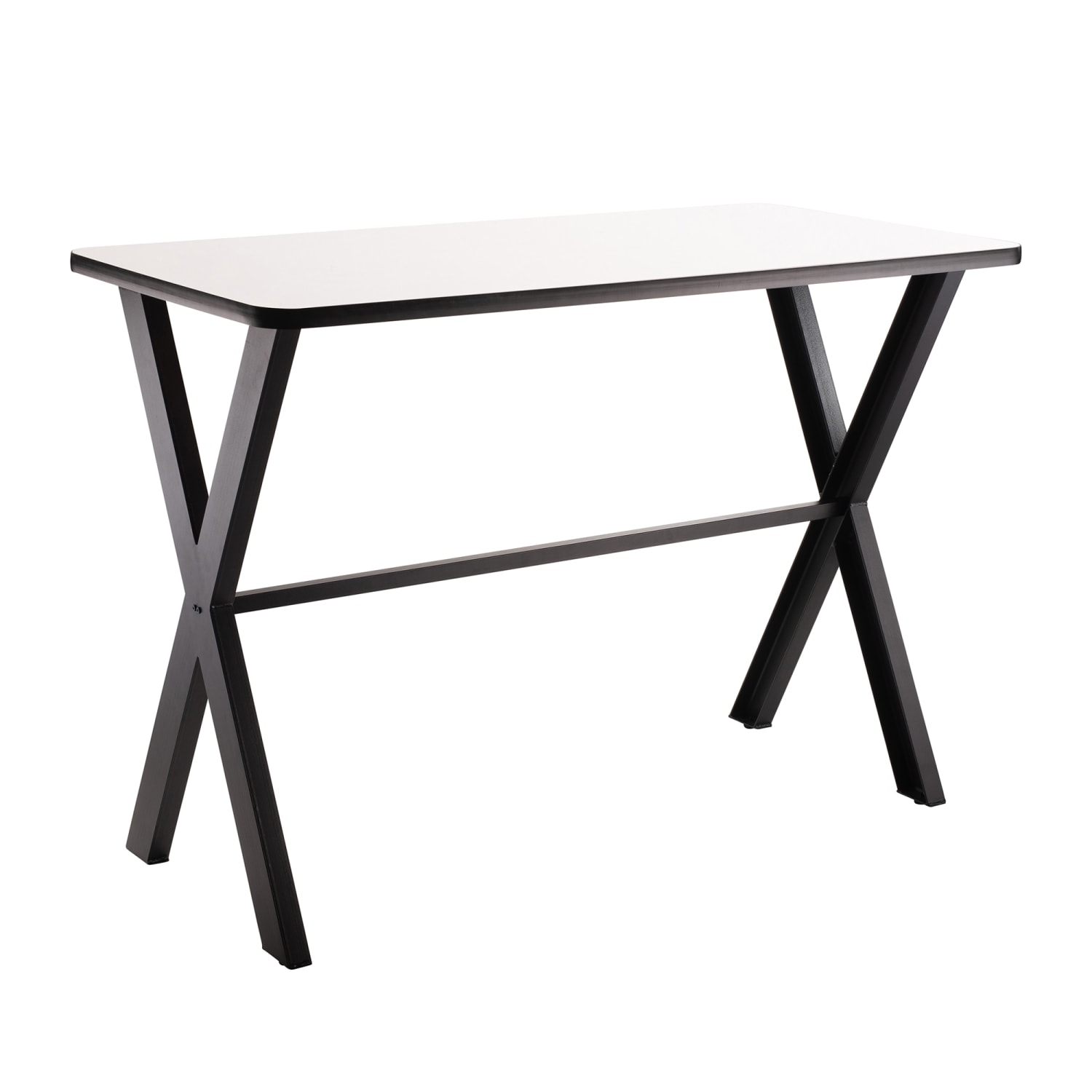 National Public Seating CLT3072B2WB Rectangular Bar Height Table w/ Whiteboard Top - 72W x 30D, Steel Base, Black