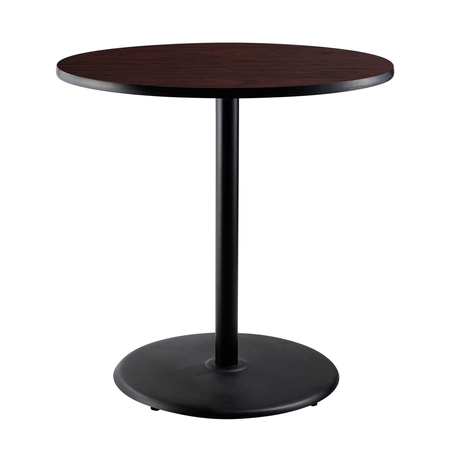 National Public Seating CT13636RCPBTMMY 36 Round Counter Height Table - Mahogany Laminate Top, Steel Base