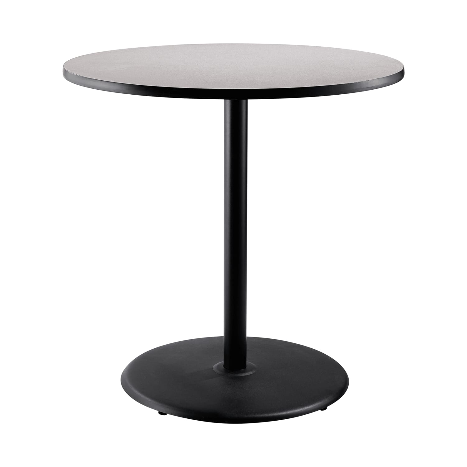 National Public Seating CT13636RBPBTMGY 36 Round Bar Height Table - Grey Nebula Laminate Top, Steel Base, Gray
