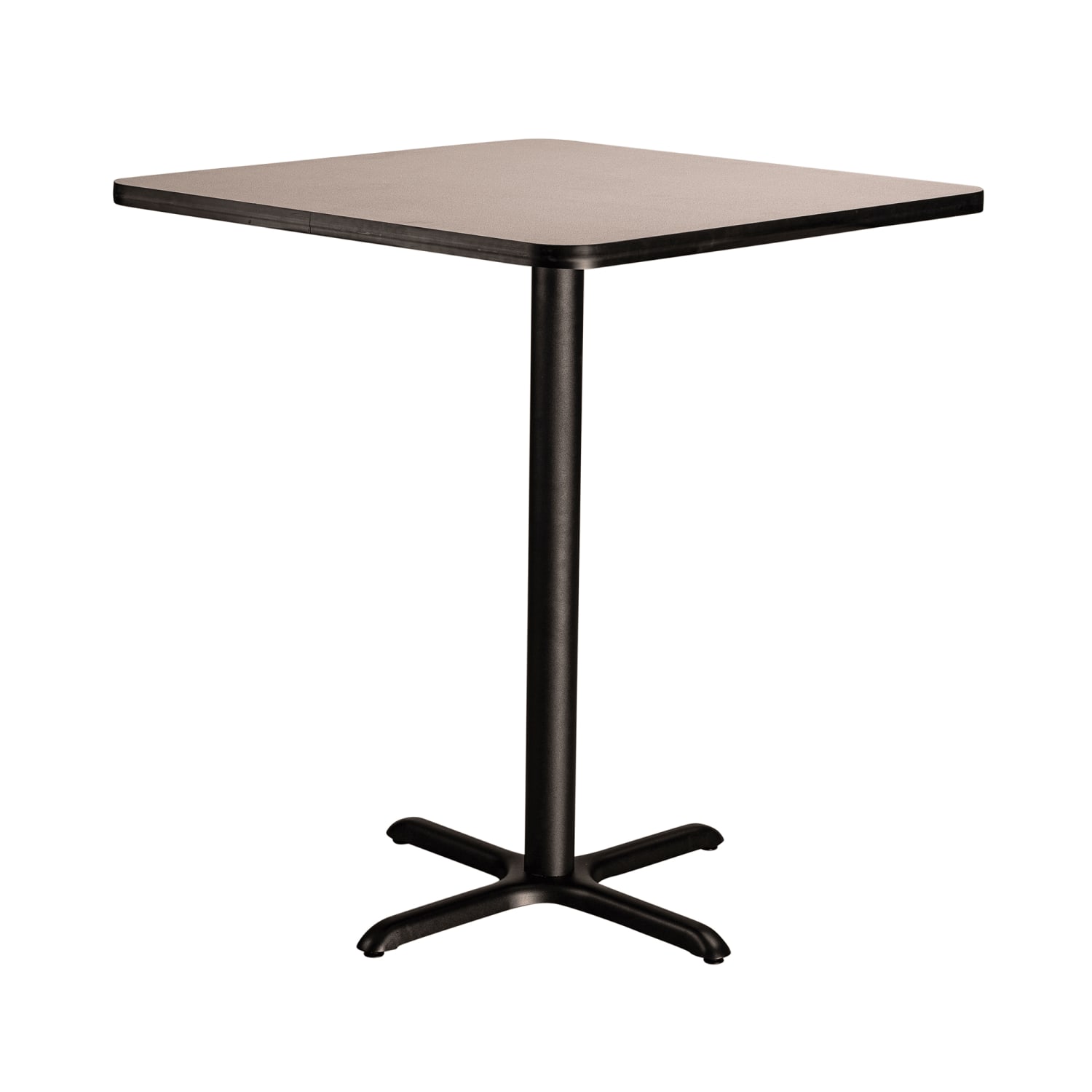 National Public Seating CT33636XDPBTMGY 36 Square Dining Height Table - Grey Nebula Laminate Top, Steel Base, Gray