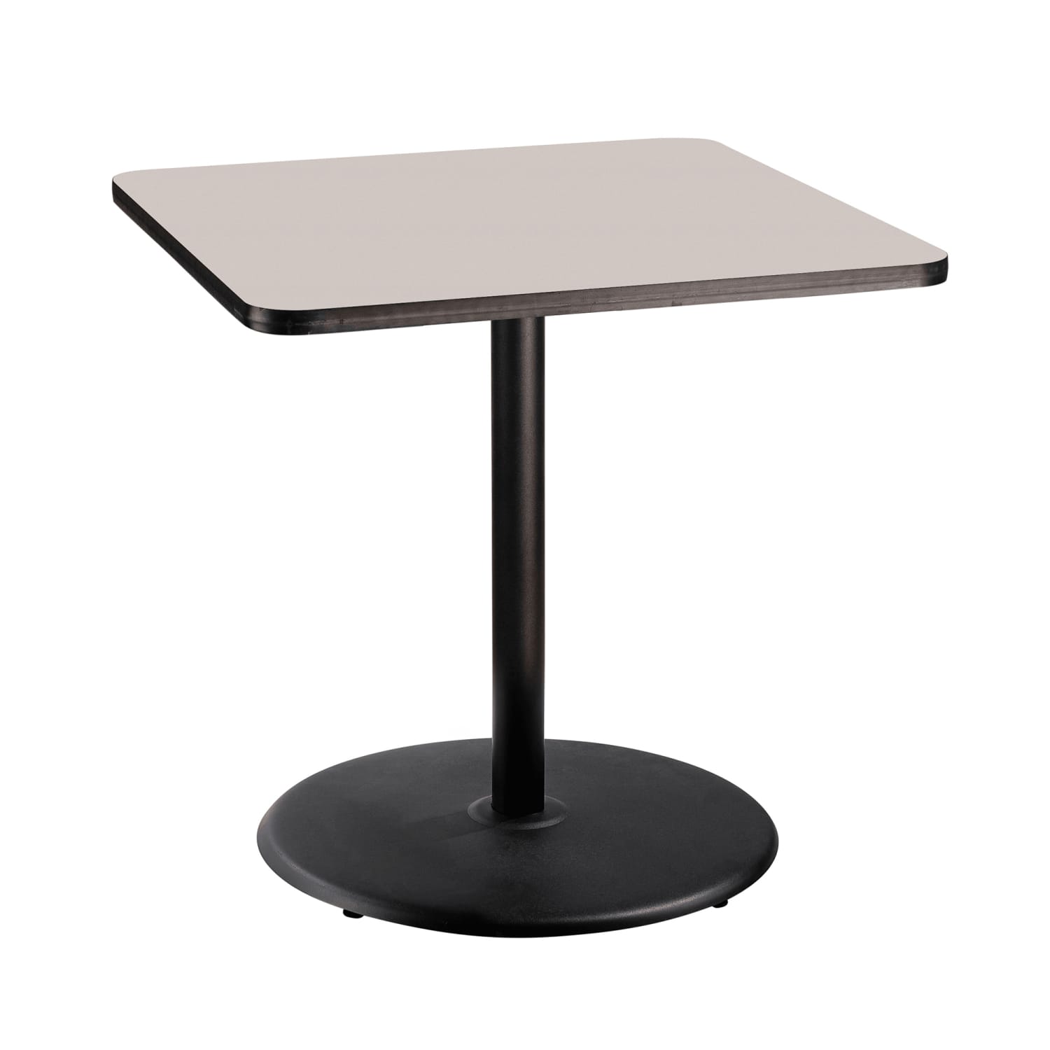National Public Seating CT33636RCPBTMGY 36 Square Counter Height Table - Grey Nebula Laminate Top, Steel Base, Gray