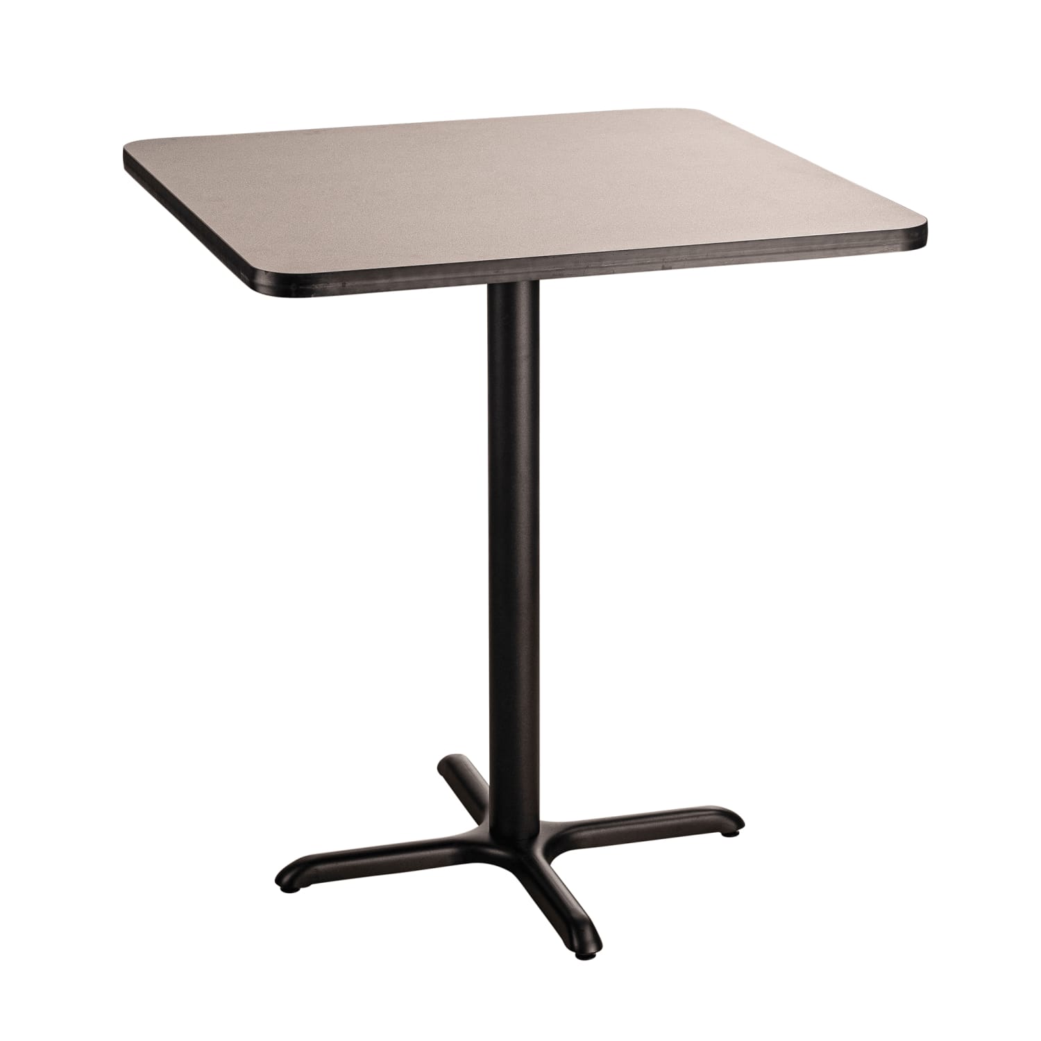 National Public Seating CT33636XBPBTMGY 36 Square Bar Height Table - Grey Nebula Laminate Top, Steel Base, Gray