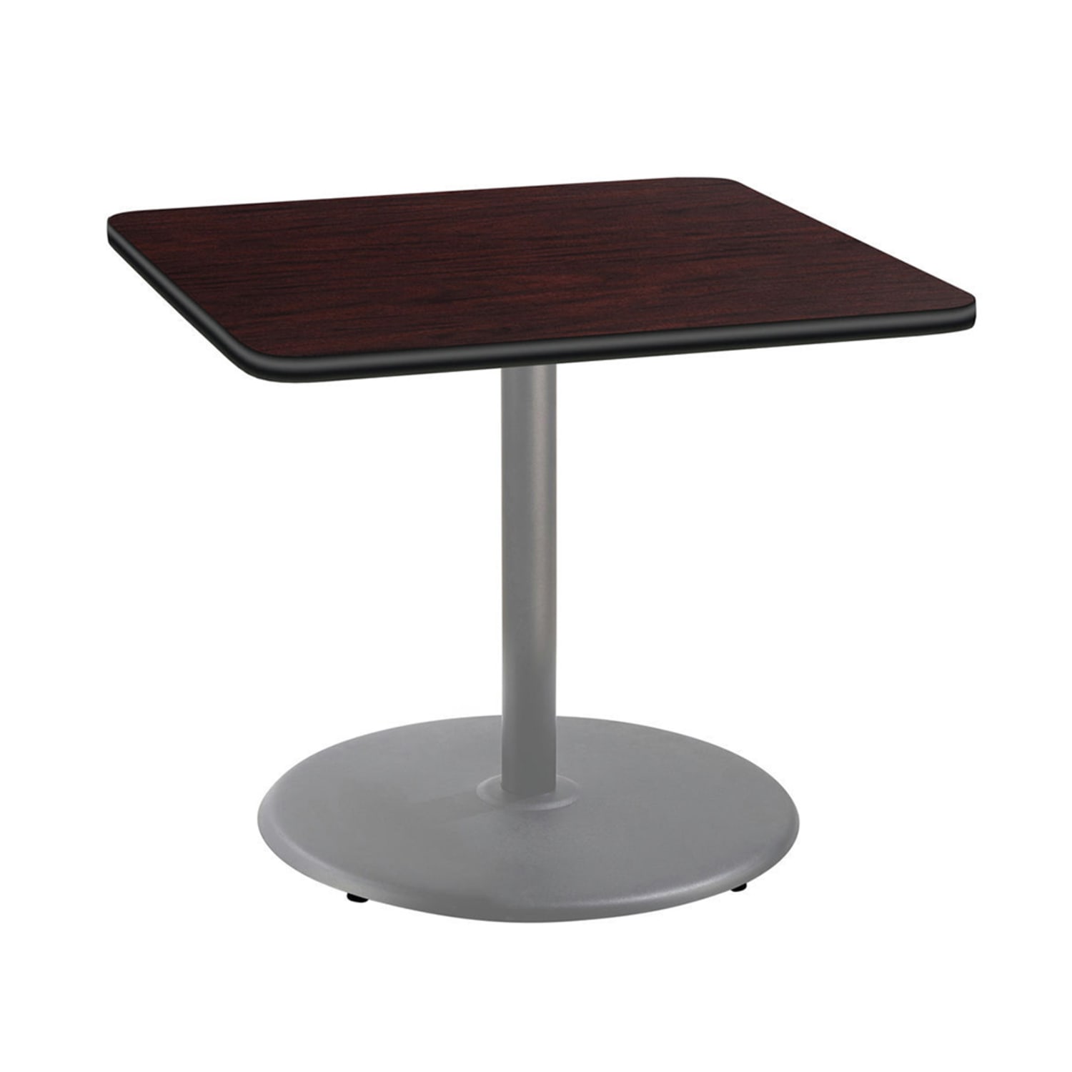 National Public Seating CTG33636RDPBTMMY 36 Square Dining Height Table - Mahogany Laminate Top, Steel Base, Black