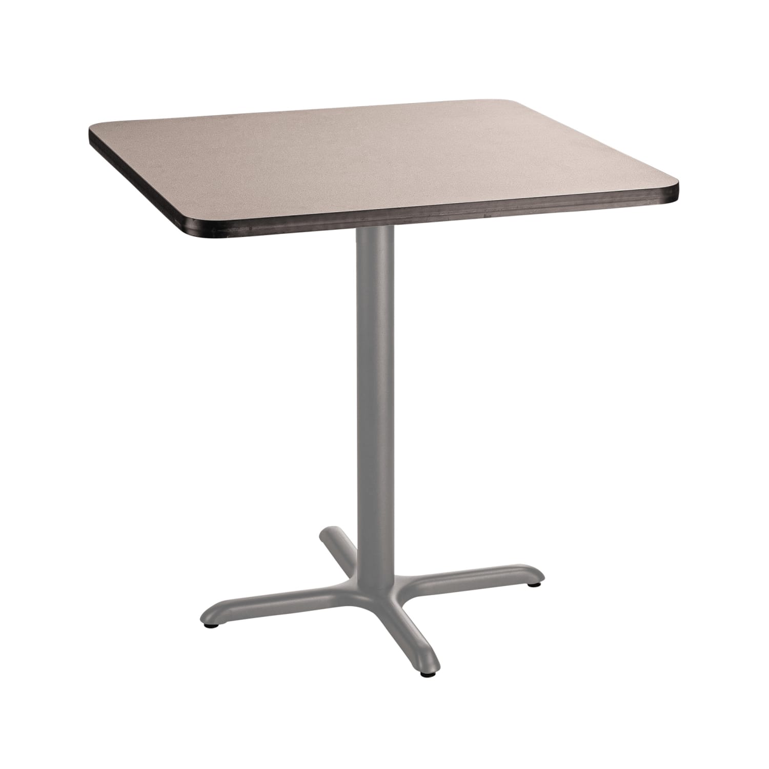 National Public Seating CTG33636XCPBTMGY 36 Square Counter Height Table - Grey Nebula Laminate Top, Steel Base, Gray