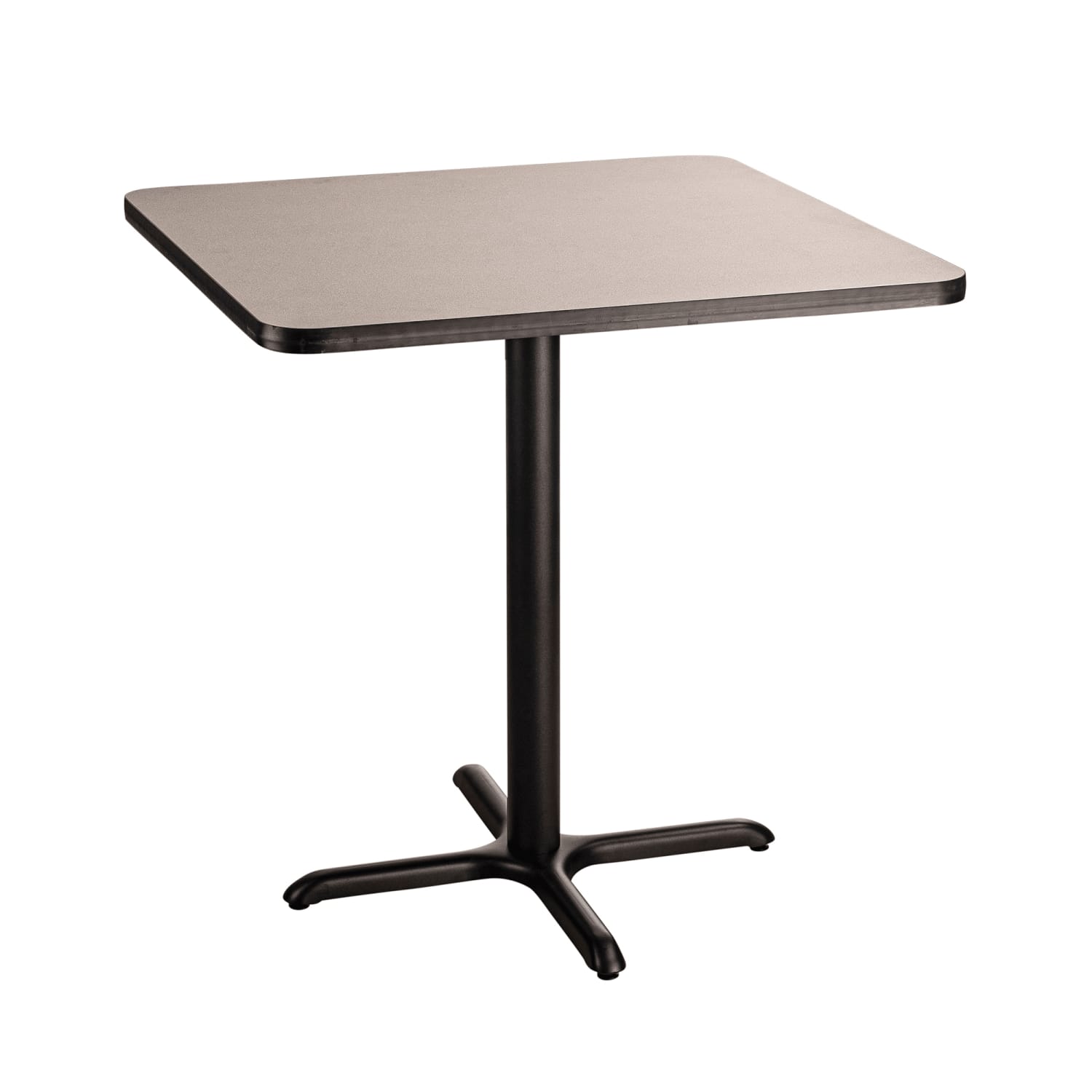 National Public Seating CT33636XCPBTMGY 36 Square Counter Height Table - Grey Nebula Laminate Top, Steel Base, Gray