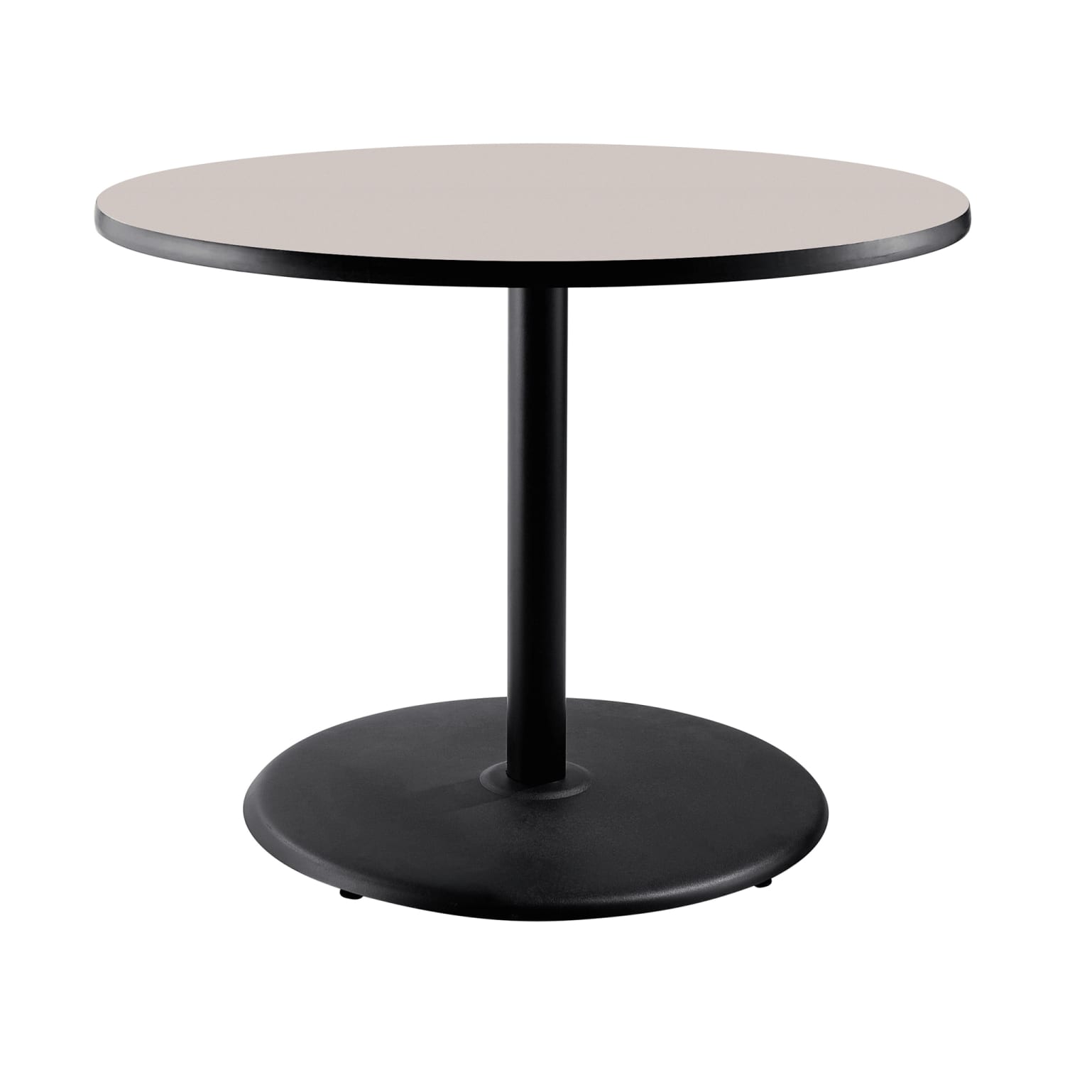 National Public Seating CT13636RDPBTMGY 36 Round Dining Height Table - Grey Nebula Laminate Top, Steel Base, Gray