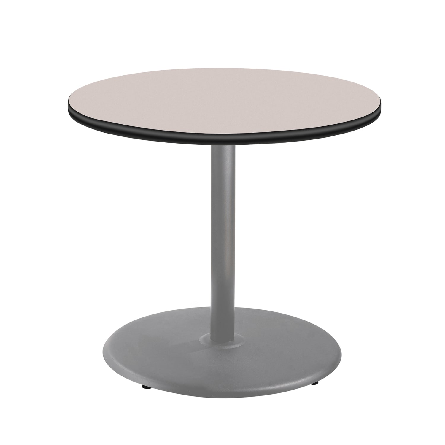 National Public Seating CTG13636RDPBTMGY 36 Round Dining Height Table - Grey Nebula Laminate Top, Steel Base, Gray
