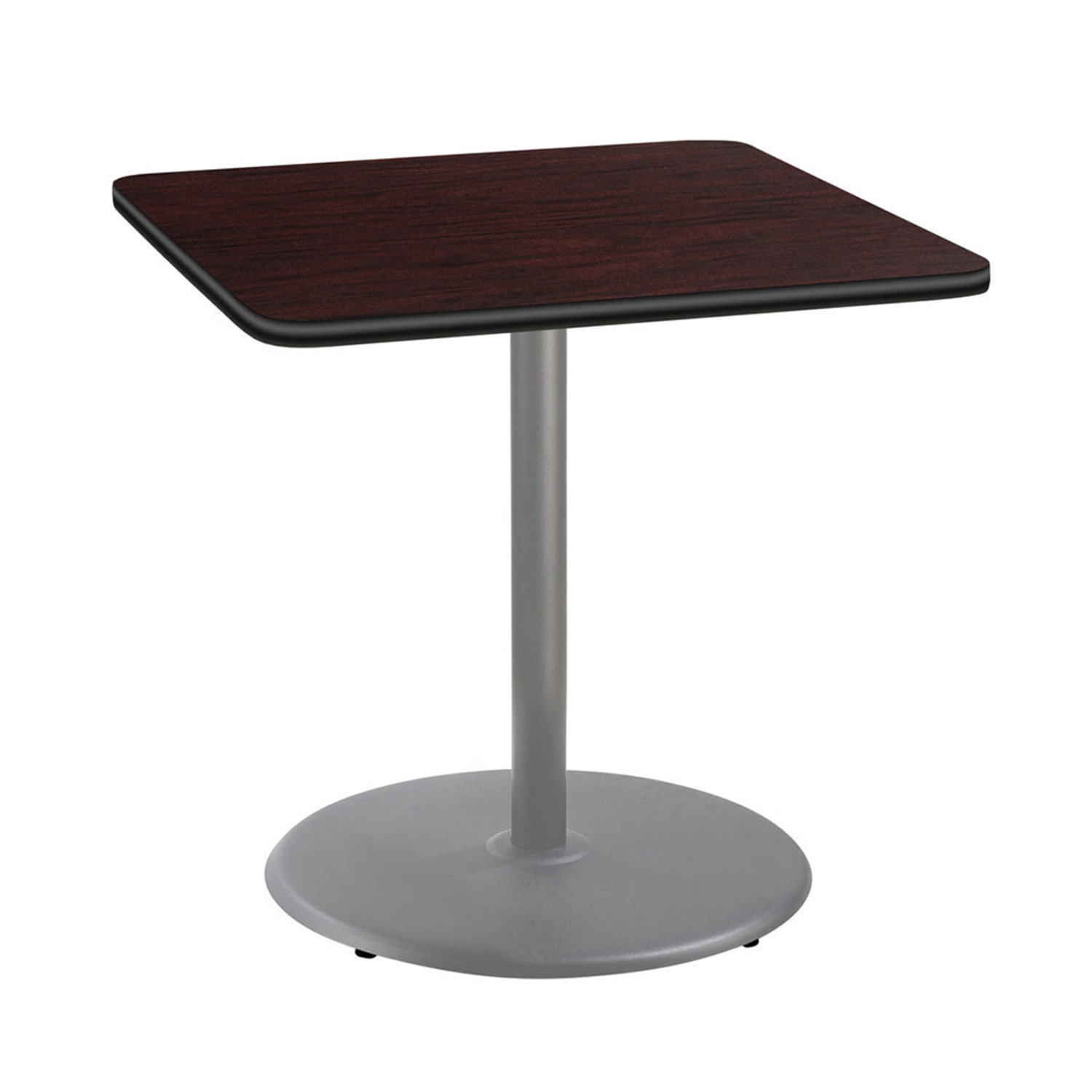 National Public Seating CTG33636RCPBTMMY 36 Square Counter Height Table - Mahogany Laminate Top, Steel Base, Black