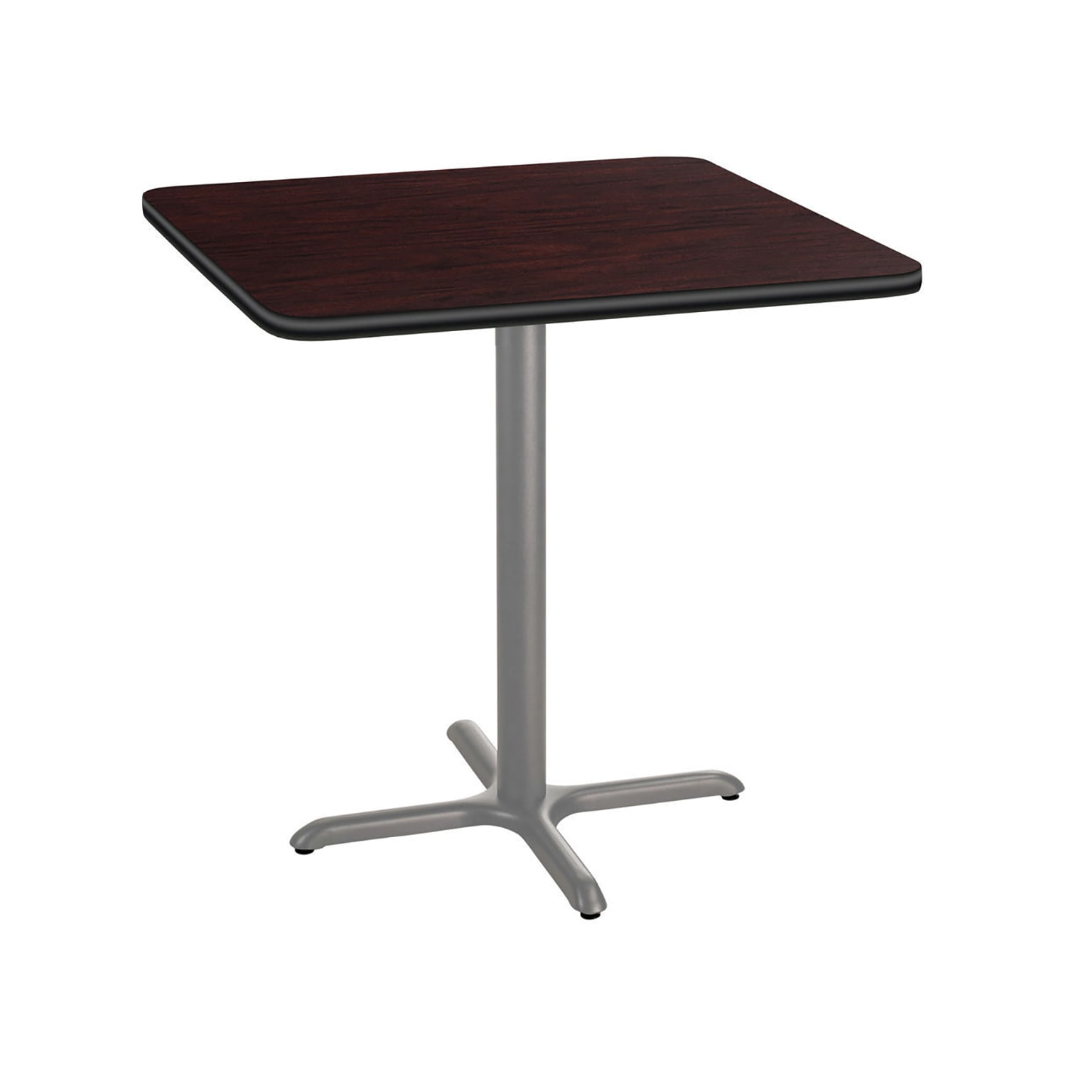 National Public Seating CTG33636XCPBTMMY 36 Square Counter Height Table - Mahogany Laminate Top, Steel Base, Black