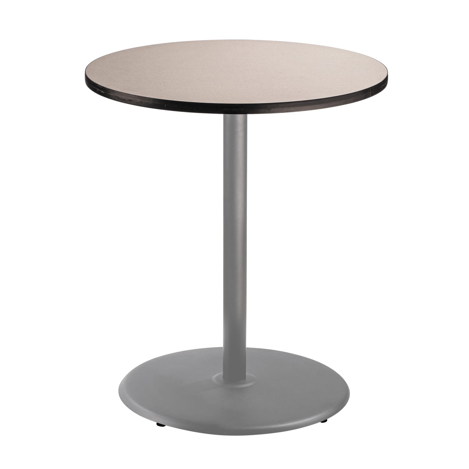 National Public Seating CTG13636RBPBTMGY 36 Round Bar Height Table - Grey Nebula Laminate Top, Steel Base, Gray