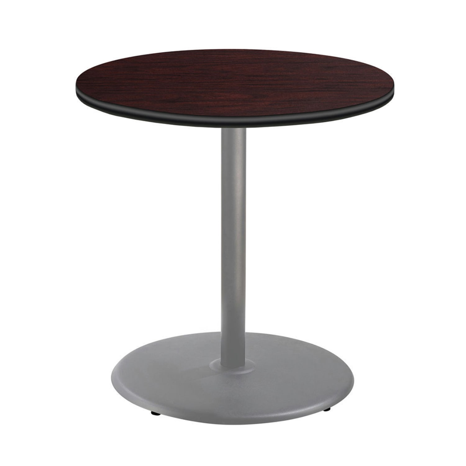 National Public Seating CTG13636RCPBTMMY 36 Round Counter Height Table - Mahogany Laminate Top, Steel Base, Black