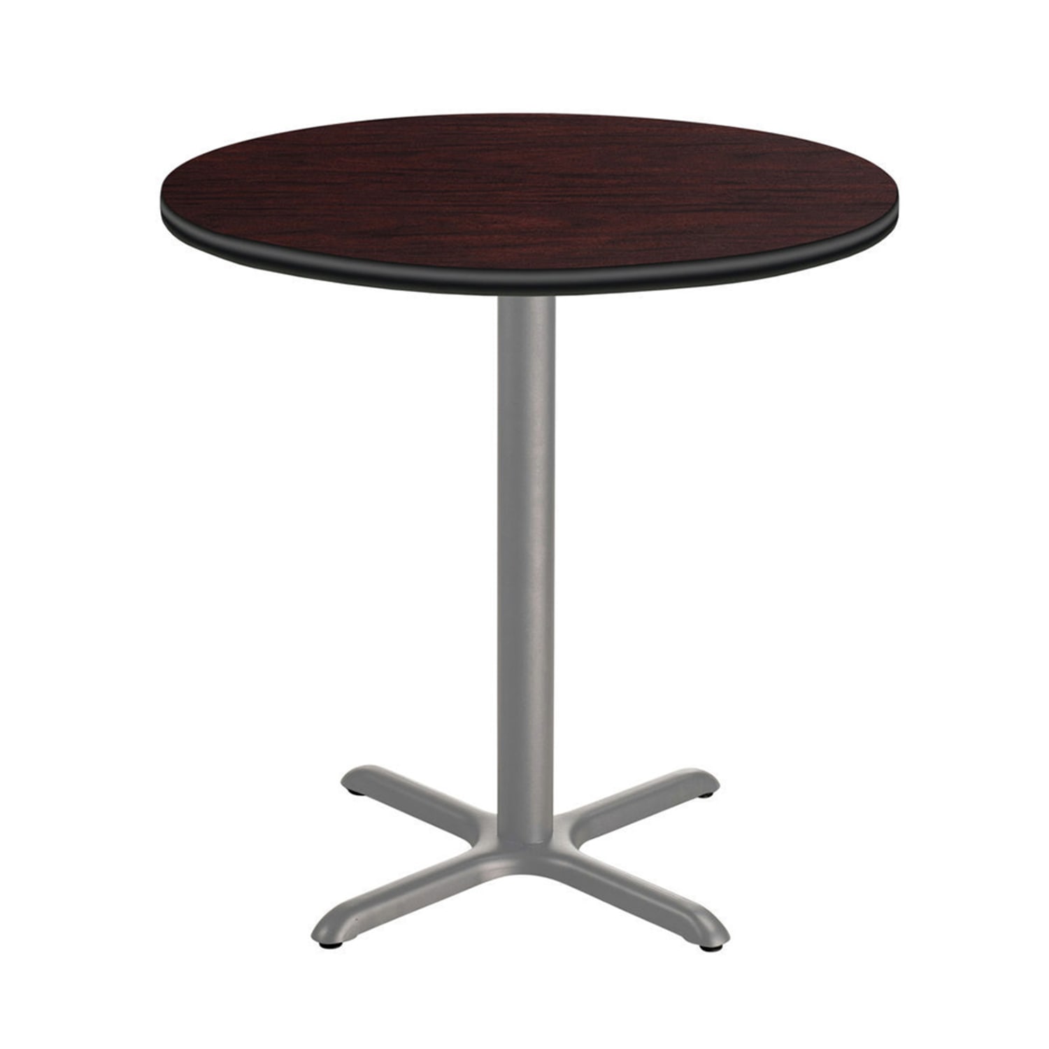 National Public Seating CTG13636XCPBTMMY 36 Round Counter Height Table - Mahogany Laminate Top, Steel Base